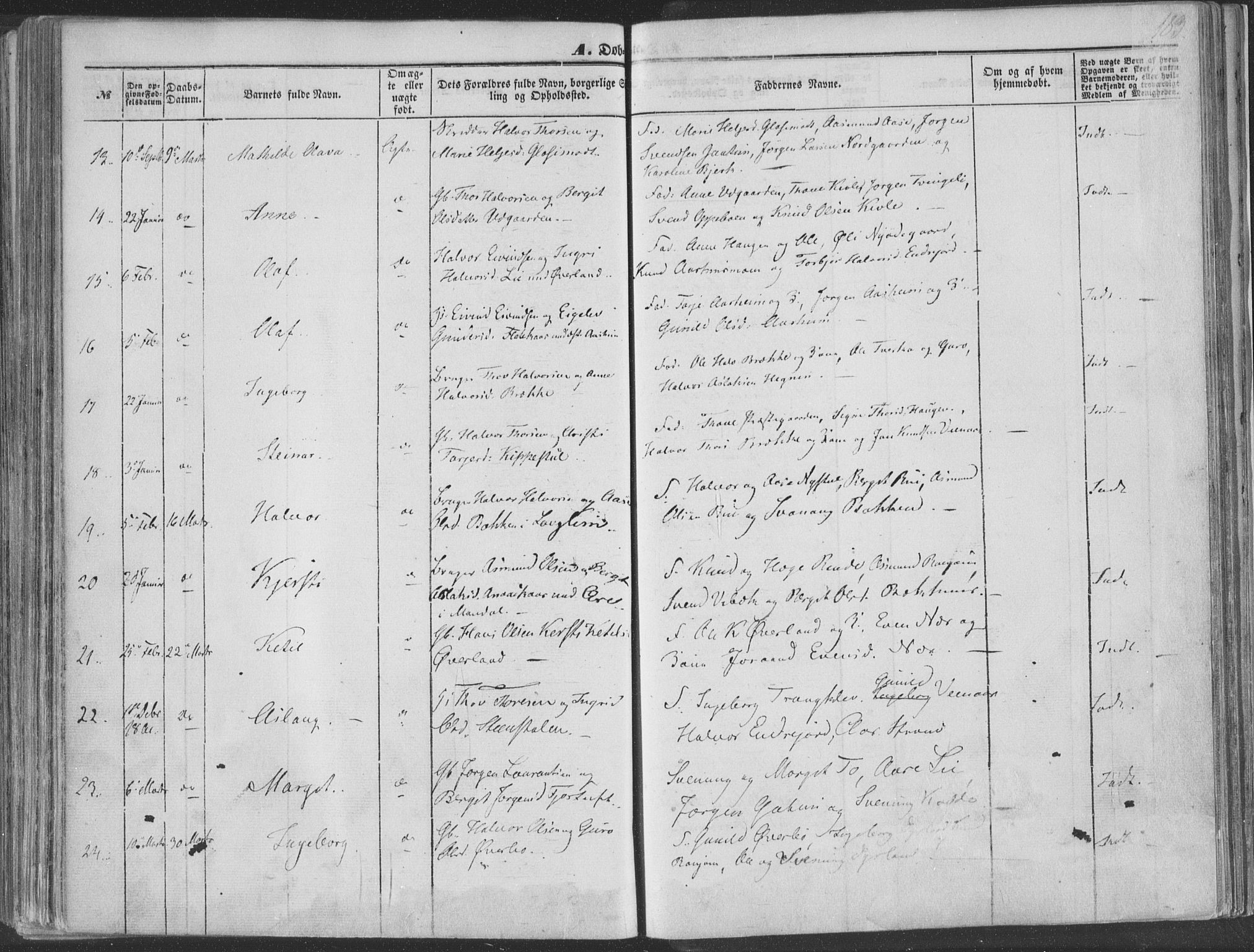 Seljord kirkebøker, SAKO/A-20/F/Fa/L012a: Parish register (official) no. I 12A, 1850-1865, p. 183