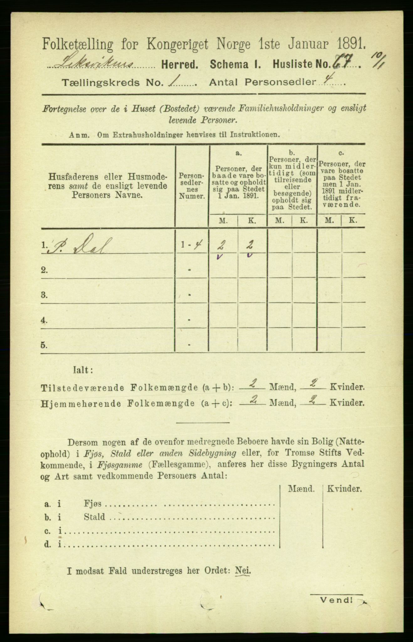 RA, 1891 census for 1718 Leksvik, 1891, p. 89