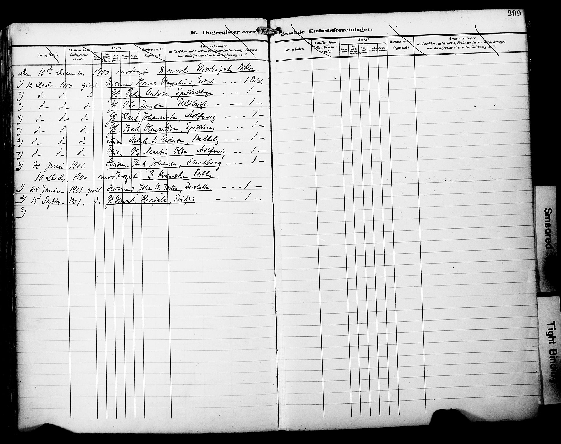 Skjervøy sokneprestkontor, AV/SATØ-S-1300/H/Ha/Haa/L0015kirke: Parish register (official) no. 15, 1899-1909, p. 299