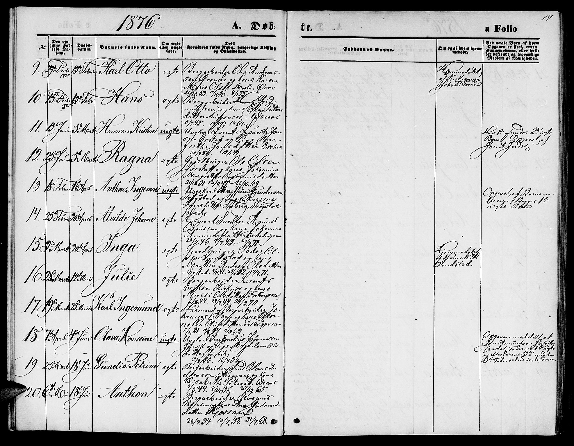 Ministerialprotokoller, klokkerbøker og fødselsregistre - Nord-Trøndelag, AV/SAT-A-1458/722/L0225: Parish register (copy) no. 722C01, 1871-1888, p. 19