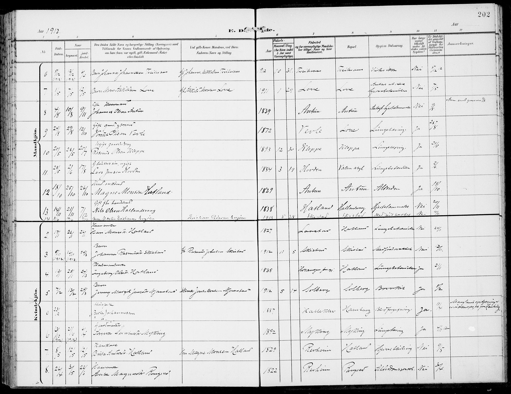 Haus sokneprestembete, AV/SAB-A-75601/H/Haa: Parish register (official) no. C  2, 1900-1915, p. 202