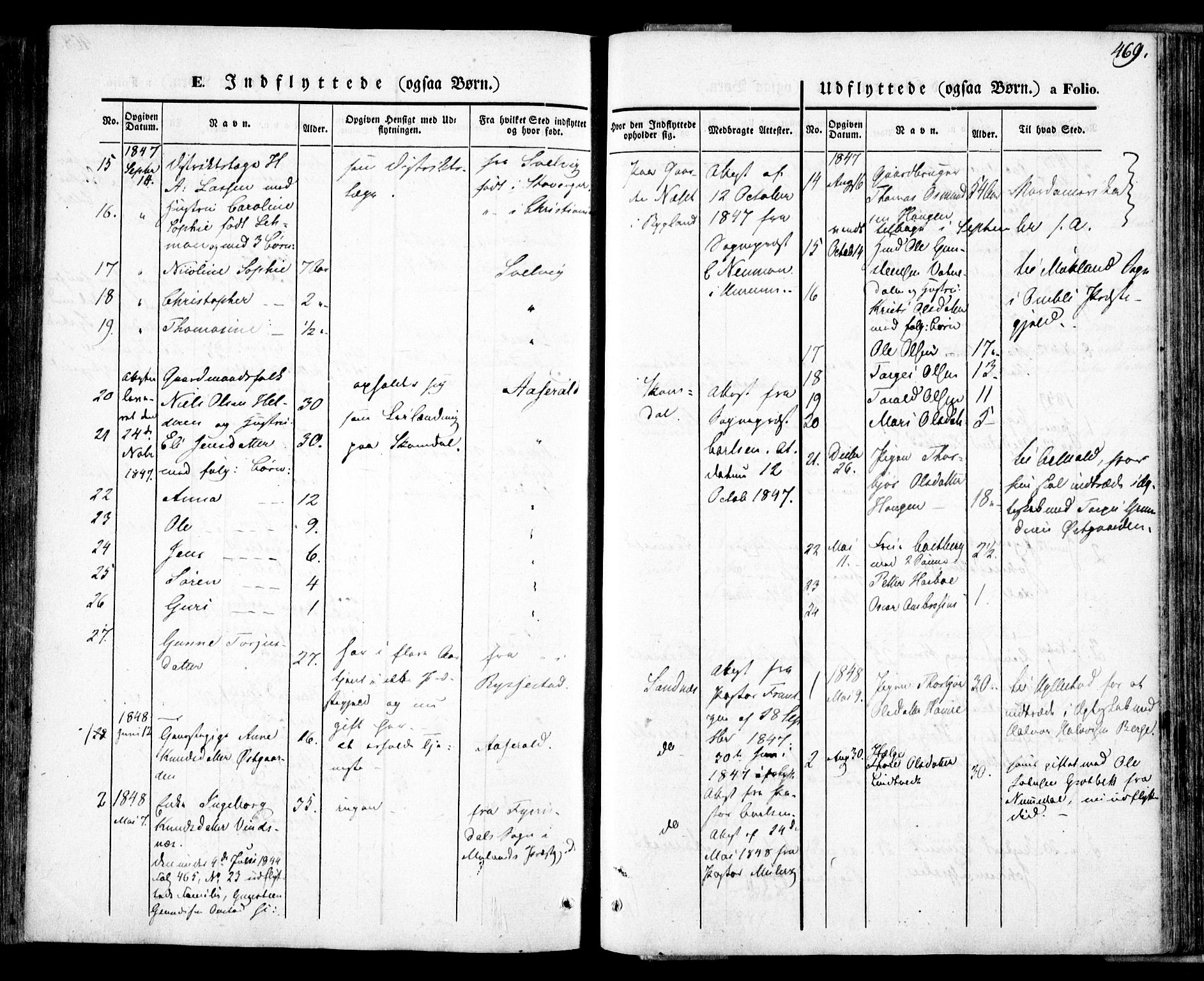 Bygland sokneprestkontor, SAK/1111-0006/F/Fa/Fab/L0004: Parish register (official) no. A 4, 1842-1858, p. 469