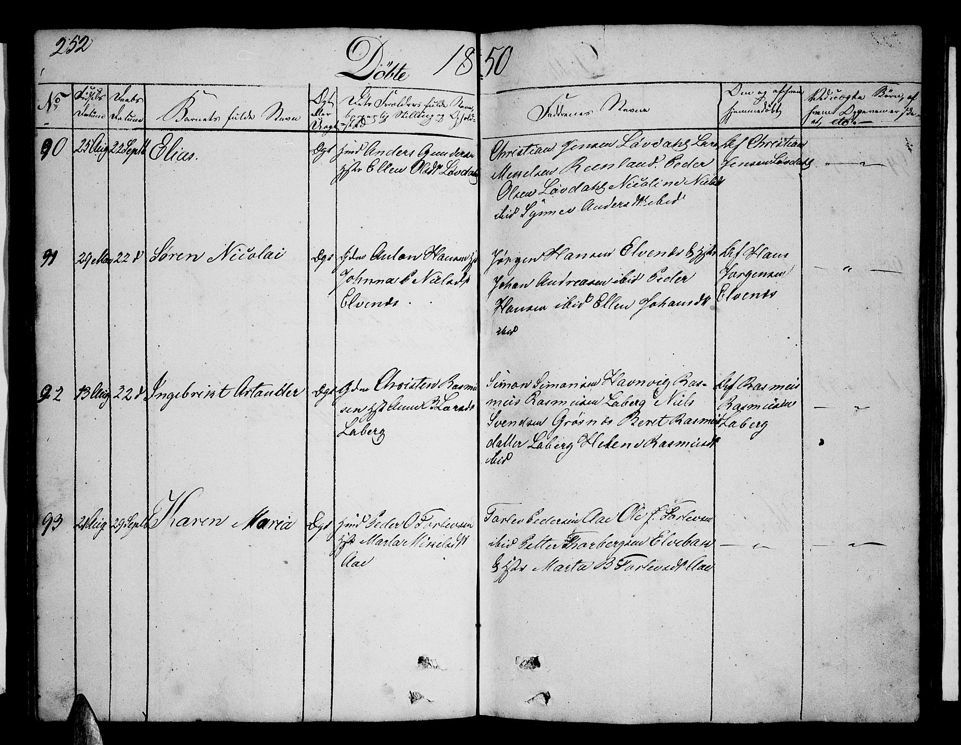 Ibestad sokneprestembete, SATØ/S-0077/H/Ha/Hab/L0003klokker: Parish register (copy) no. 3, 1833-1852, p. 252