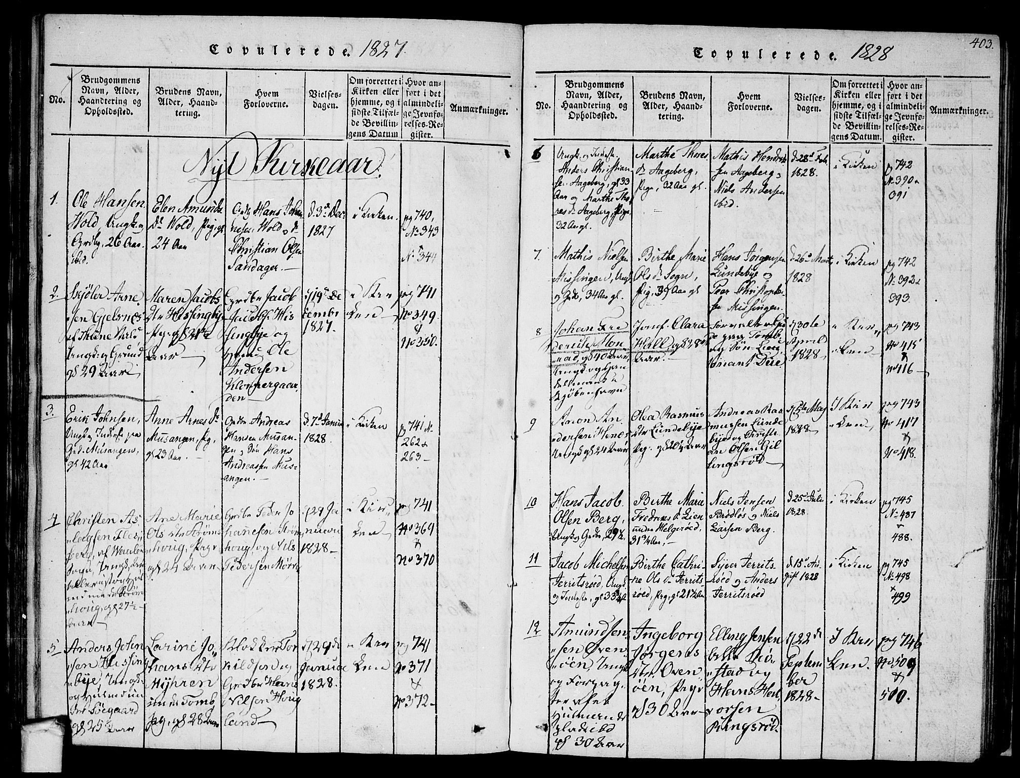 Råde prestekontor kirkebøker, AV/SAO-A-2009/F/Fa/L0004: Parish register (official) no. 4, 1814-1830, p. 402-403