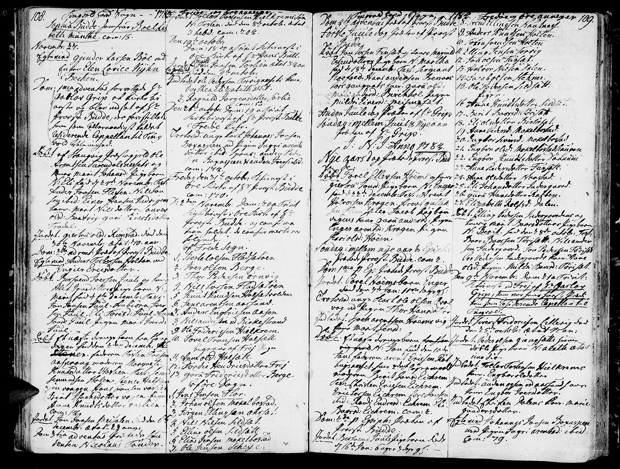 Ministerialprotokoller, klokkerbøker og fødselsregistre - Møre og Romsdal, SAT/A-1454/586/L0980: Parish register (official) no. 586A06, 1776-1794, p. 108-109