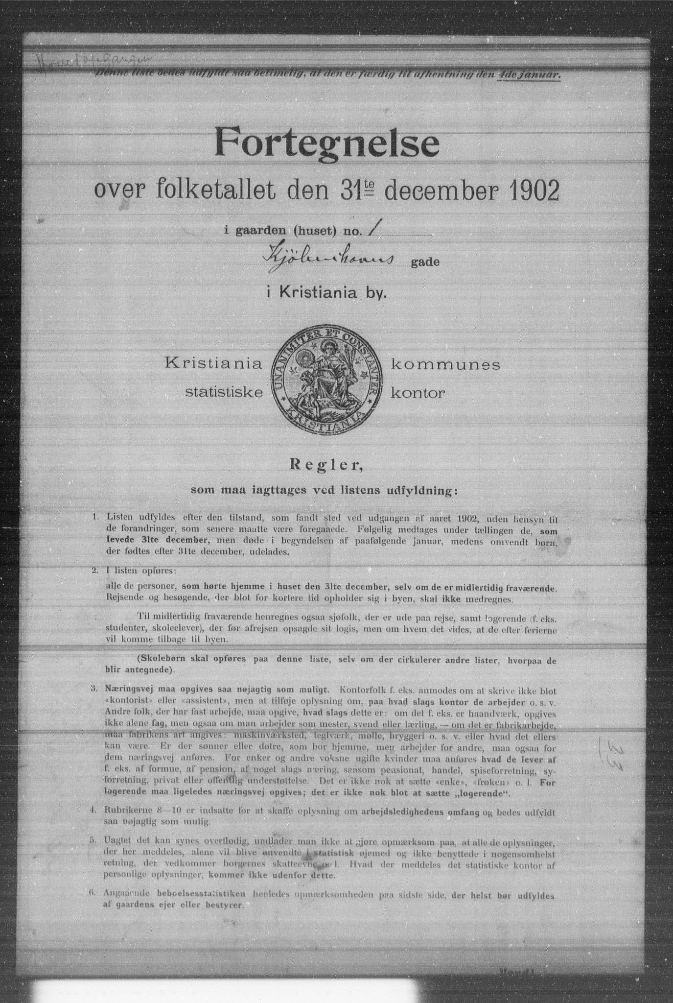 OBA, Municipal Census 1902 for Kristiania, 1902, p. 10510