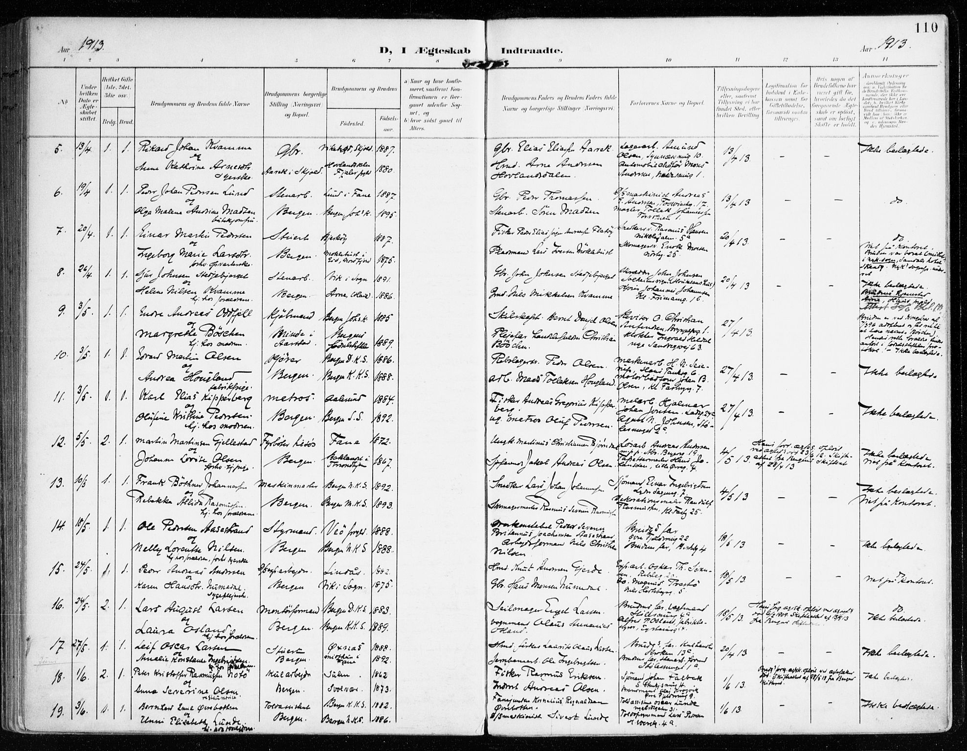 Mariakirken Sokneprestembete, AV/SAB-A-76901/H/Haa/L0014: Parish register (official) no. C 2, 1900-1916, p. 110