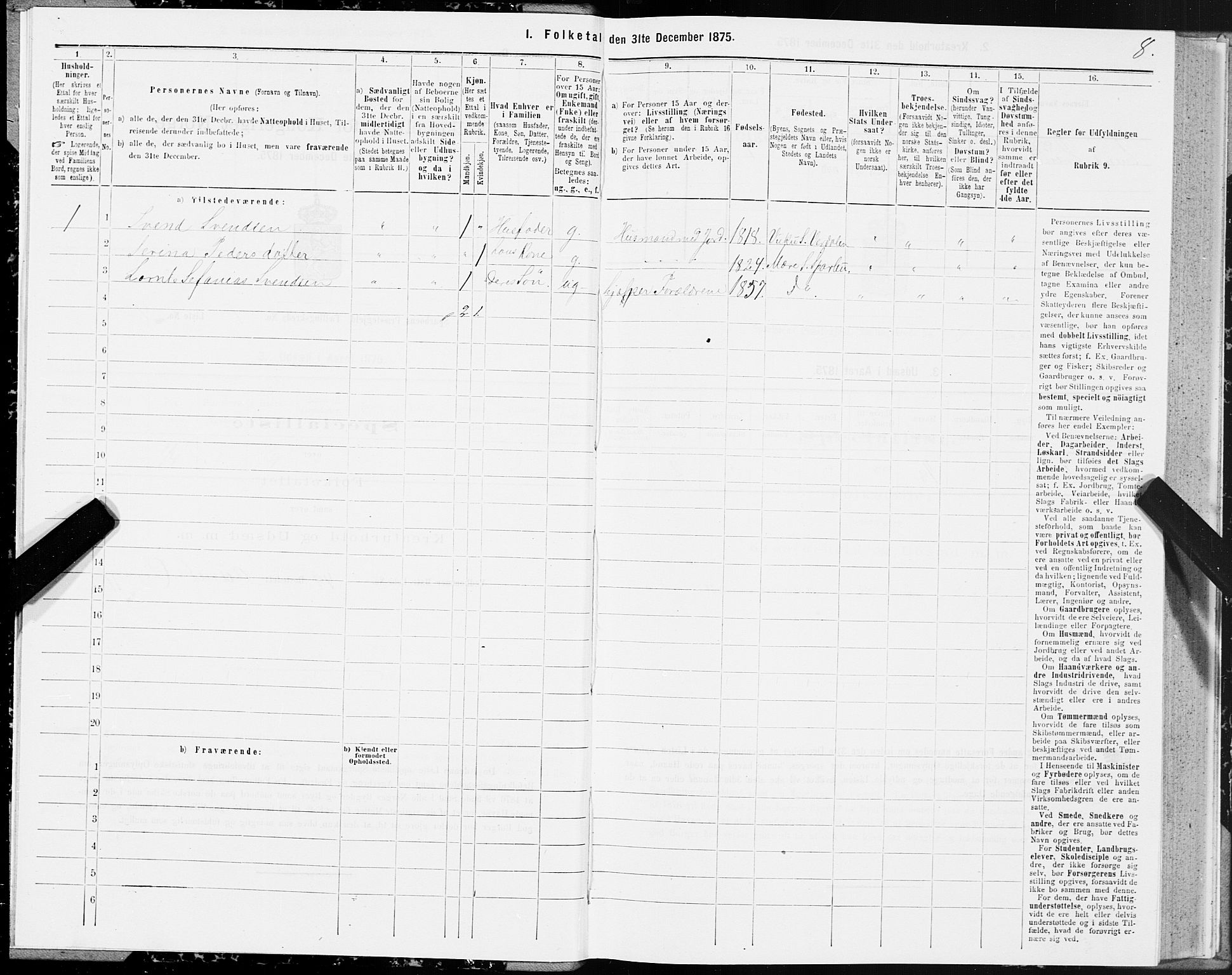 SAT, 1875 census for 1731P Sparbu, 1875, p. 1008