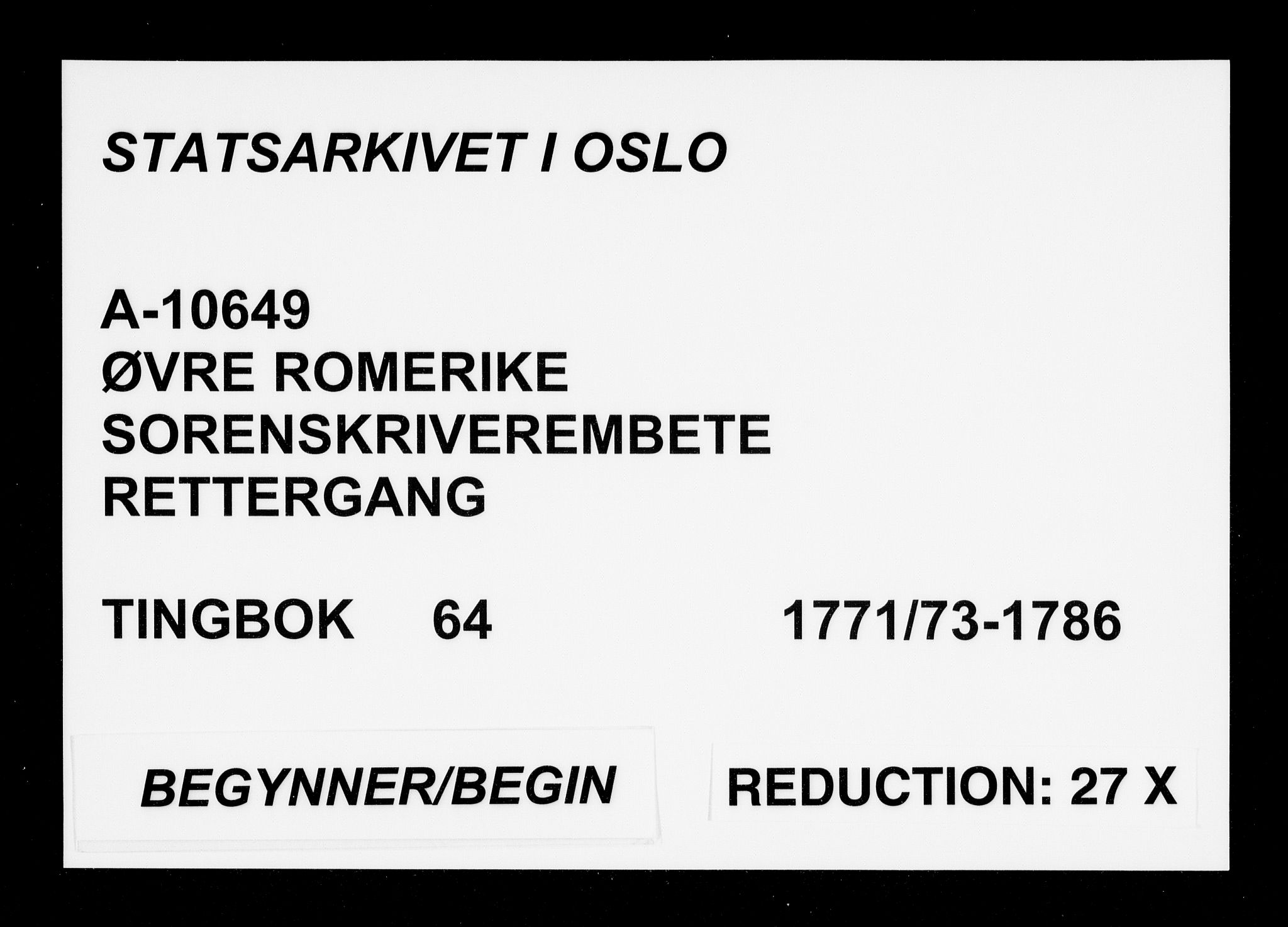 Øvre Romerike sorenskriveri, AV/SAO-A-10649/F/Fb/L0064: Register (64), 1771-1786