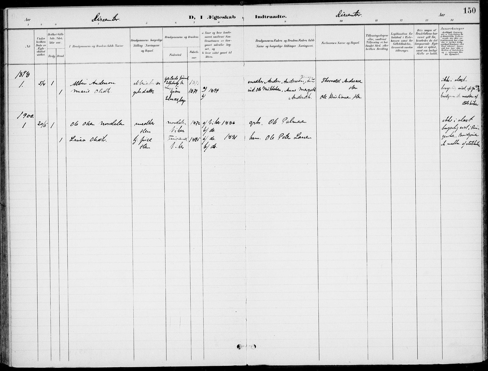 Ådal kirkebøker, SAKO/A-248/F/Fb/L0002: Parish register (official) no. II 2, 1898-1917, p. 150