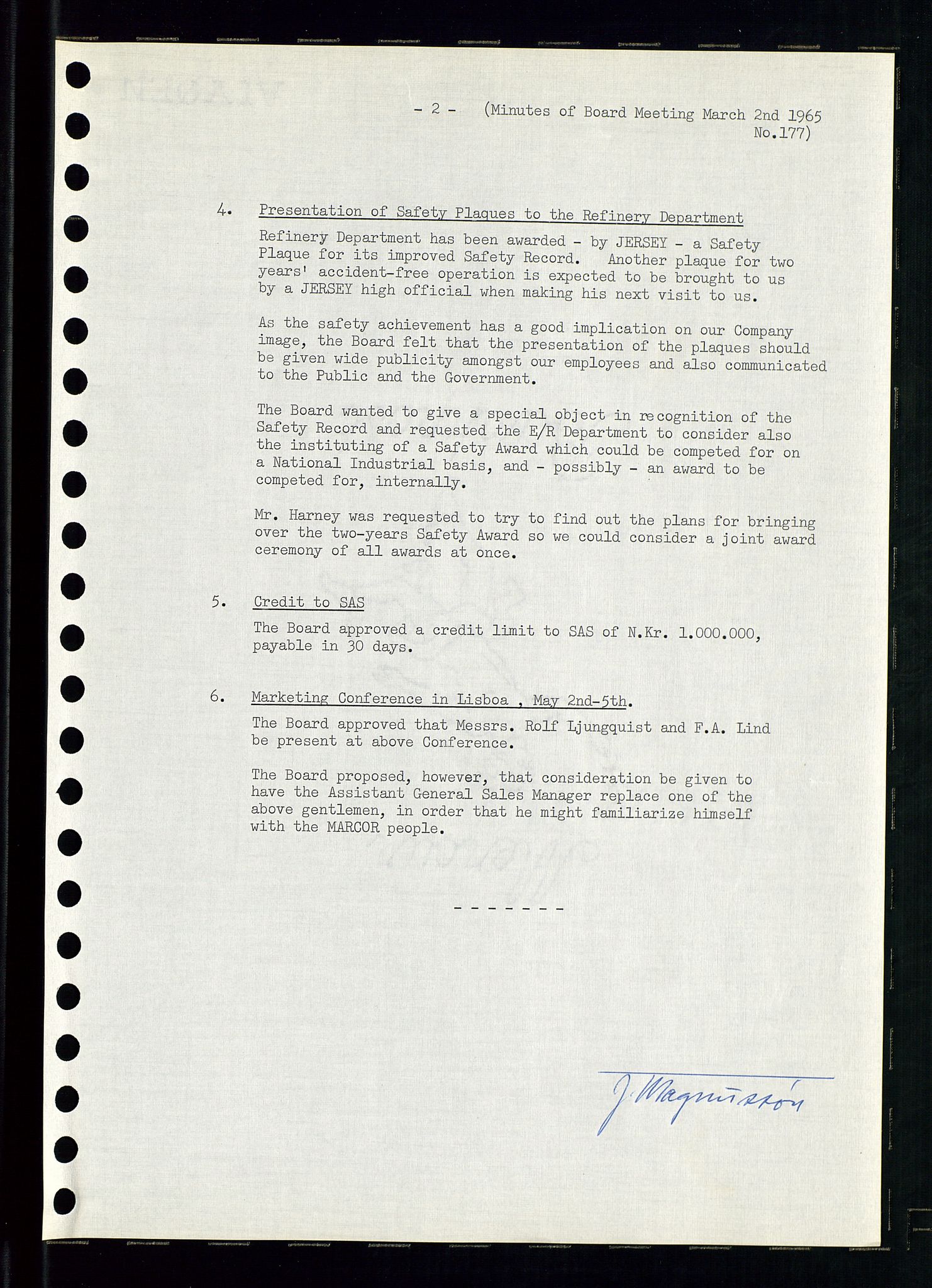 Pa 0982 - Esso Norge A/S, AV/SAST-A-100448/A/Aa/L0002/0001: Den administrerende direksjon Board minutes (styrereferater) / Den administrerende direksjon Board minutes (styrereferater), 1965, p. 146