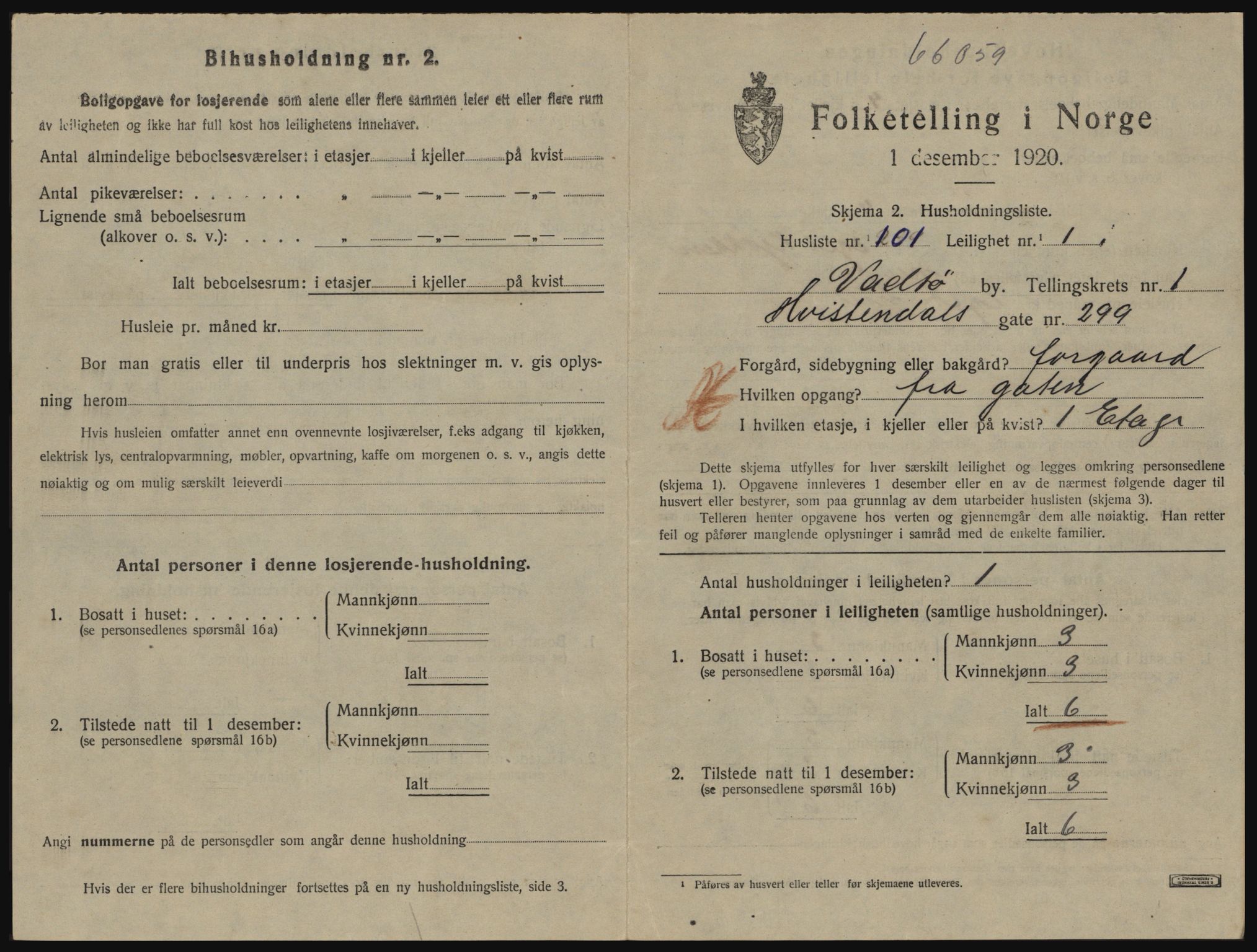 SATØ, 1920 census for Vadsø, 1920, p. 852