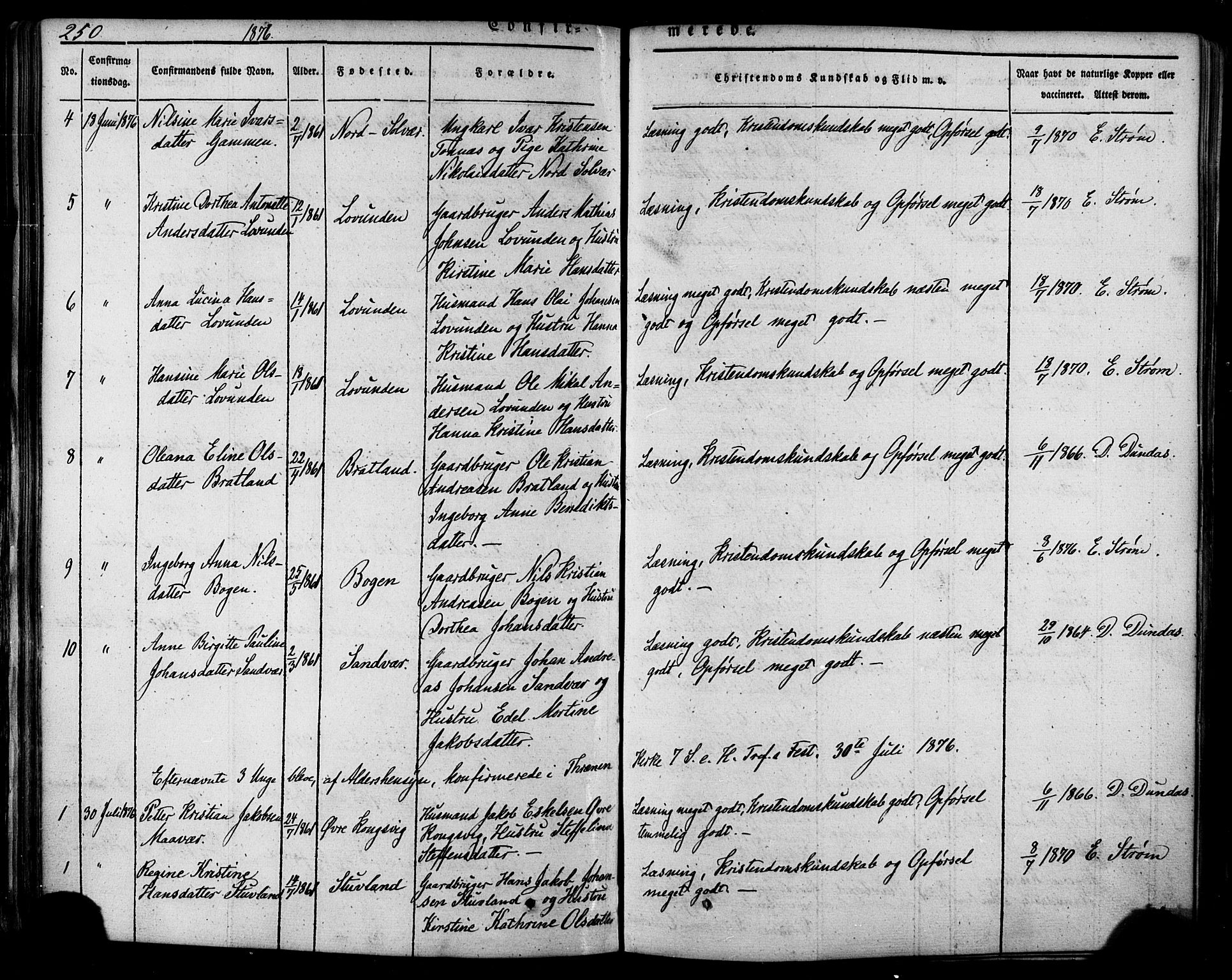 Ministerialprotokoller, klokkerbøker og fødselsregistre - Nordland, SAT/A-1459/839/L0567: Parish register (official) no. 839A04, 1863-1879, p. 250