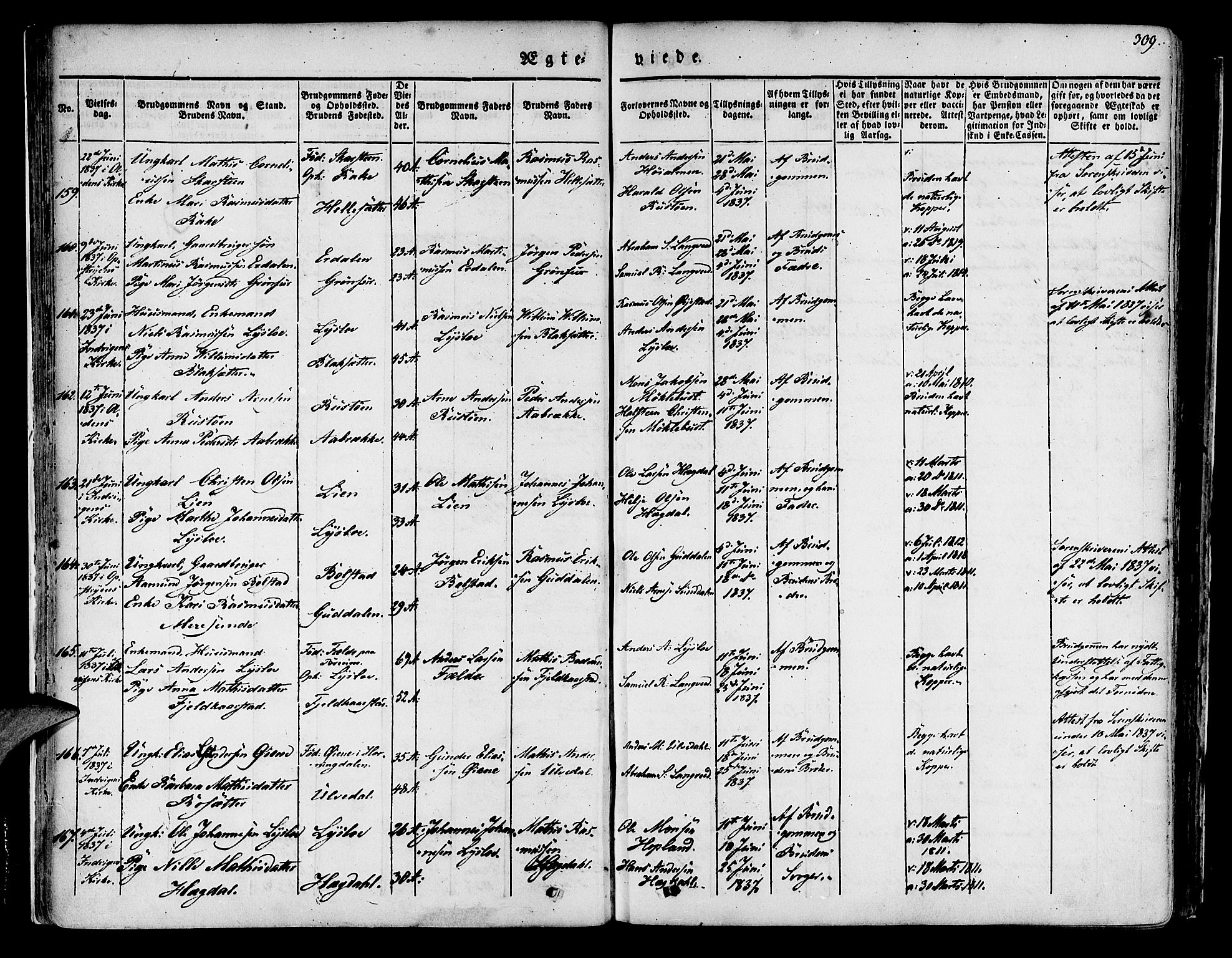 Innvik sokneprestembete, AV/SAB-A-80501: Parish register (official) no. A 4II, 1832-1846, p. 309