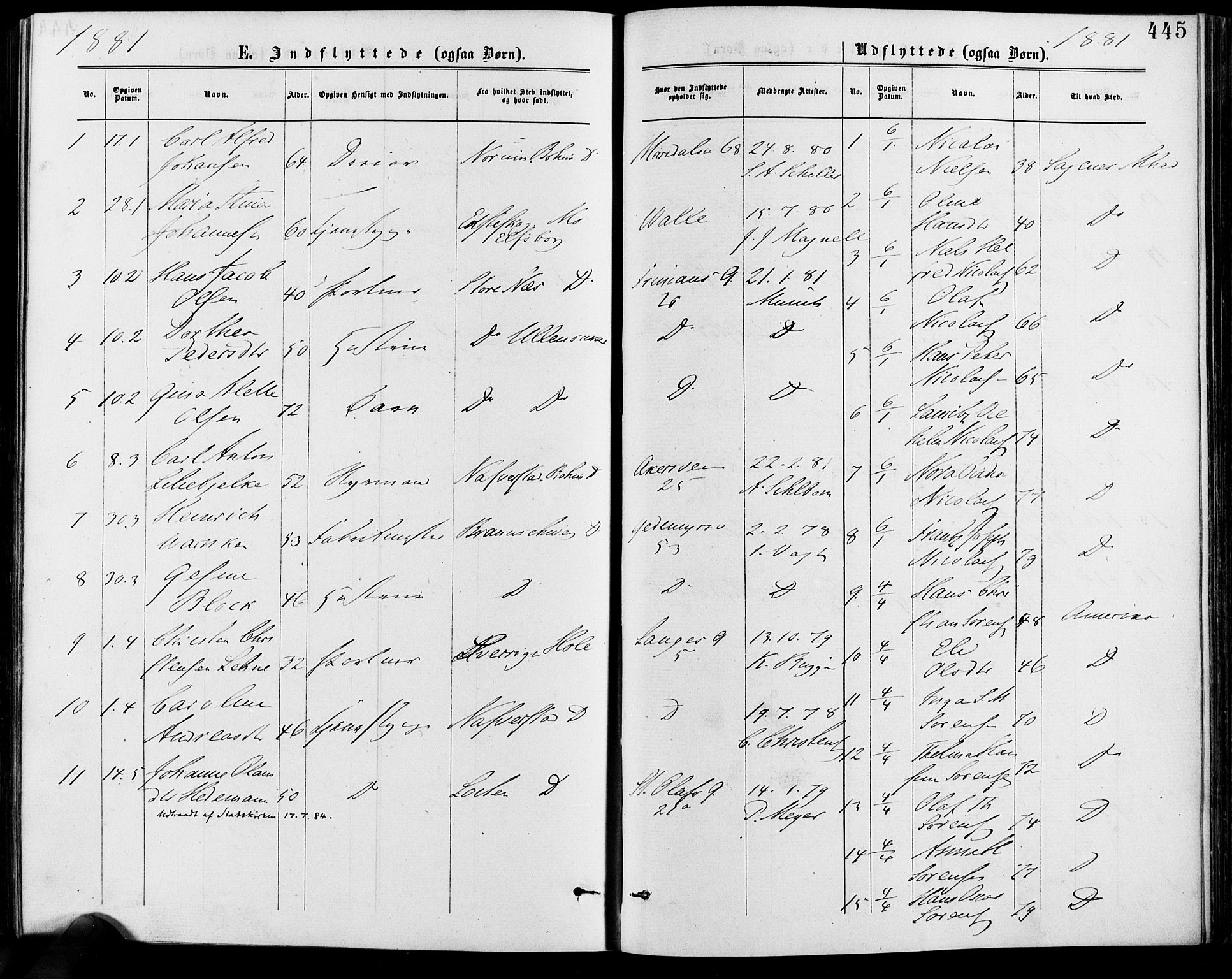 Gamle Aker prestekontor Kirkebøker, AV/SAO-A-10617a/F/L0005: Parish register (official) no. 5, 1873-1881, p. 445