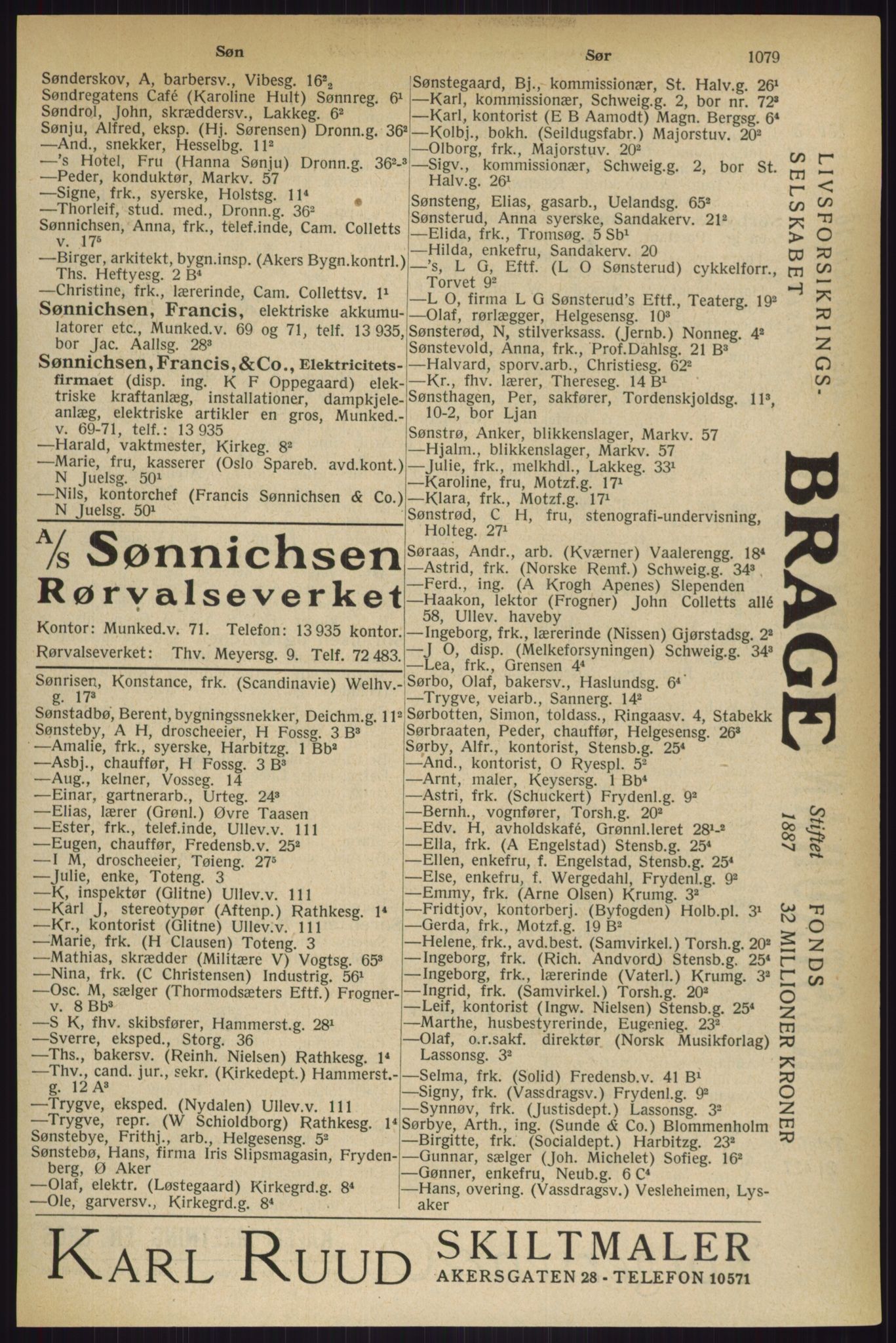 Kristiania/Oslo adressebok, PUBL/-, 1927, p. 1079