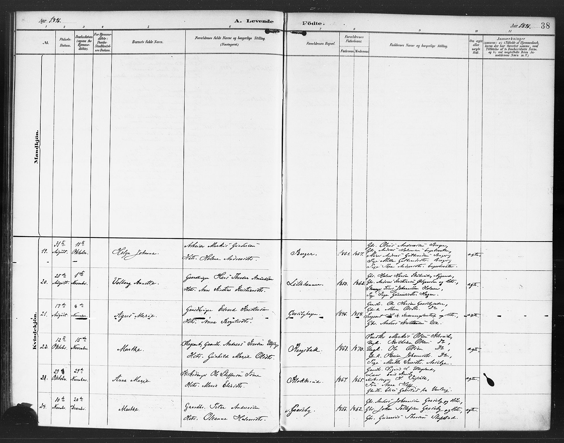 Rødenes prestekontor Kirkebøker, AV/SAO-A-2005/F/Fa/L0010: Parish register (official) no. I 10, 1890-1900, p. 38