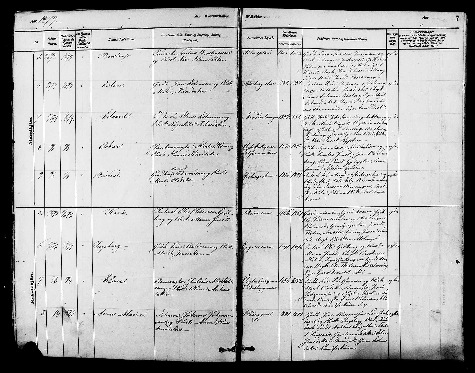Alvdal prestekontor, AV/SAH-PREST-060/H/Ha/Hab/L0003: Parish register (copy) no. 3, 1878-1907, p. 7