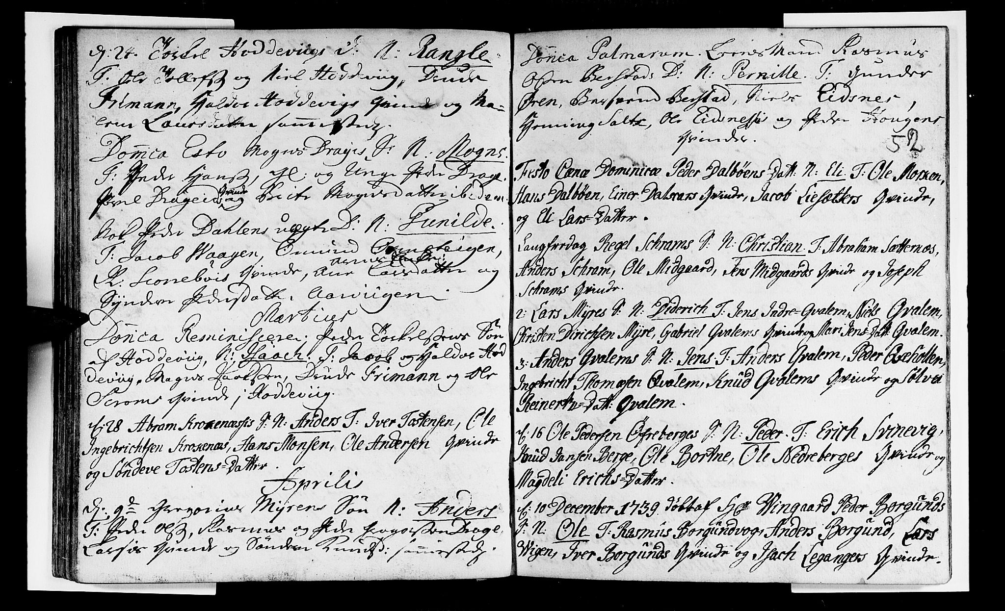Selje sokneprestembete, AV/SAB-A-99938/H/Ha/Haa/Haaa: Parish register (official) no. A 3, 1731-1743, p. 52