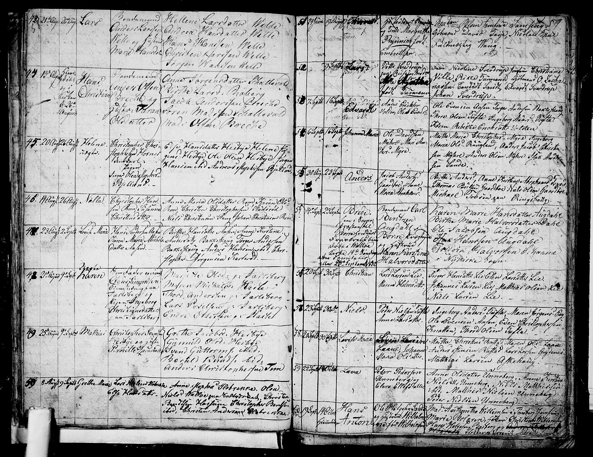 Sem kirkebøker, AV/SAKO-A-5/G/Ga/L0002: Parish register (copy) no. I 2, 1826-1844, p. 58-59