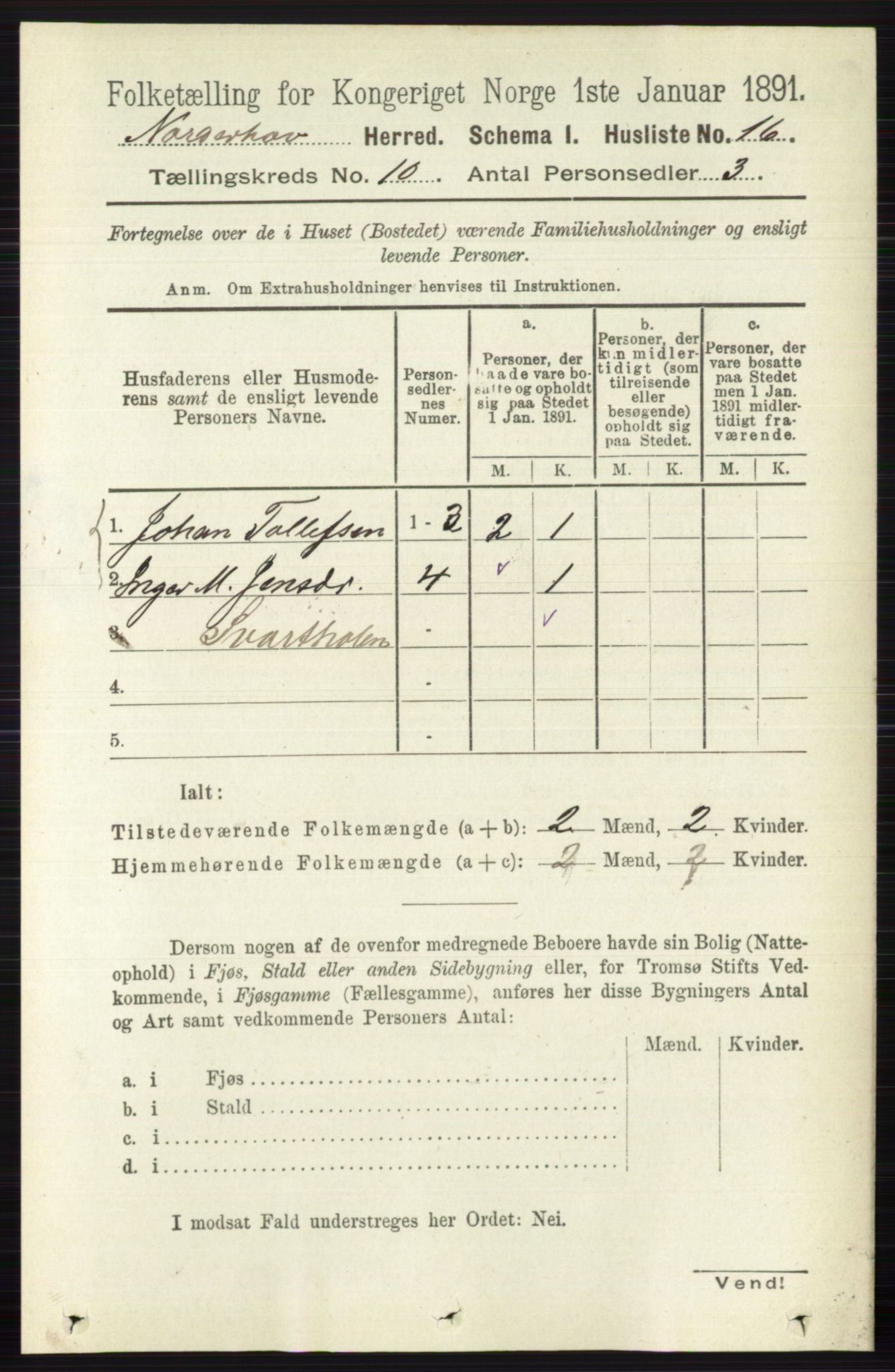 RA, 1891 census for 0613 Norderhov, 1891, p. 7439