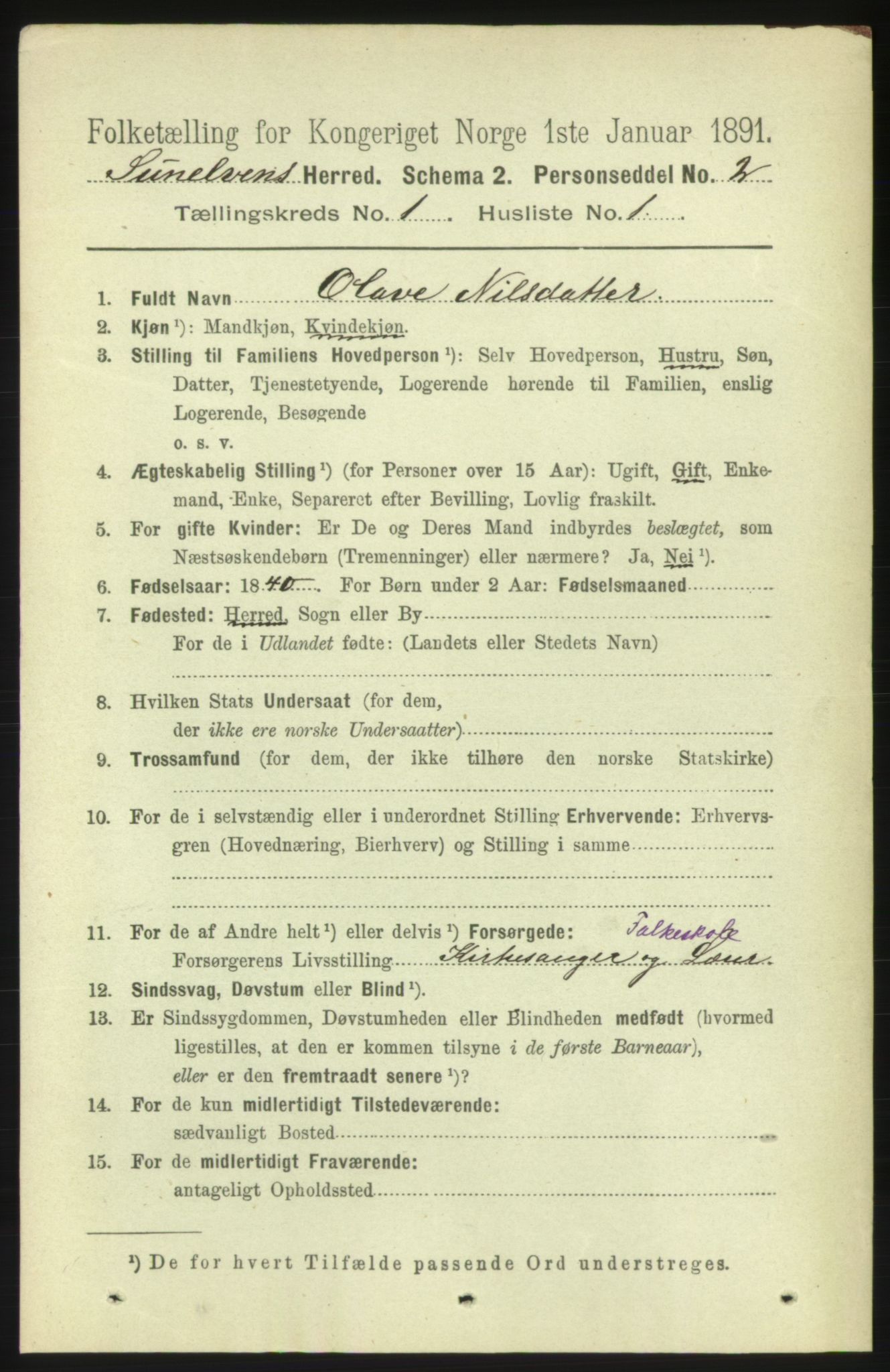 RA, 1891 census for 1523 Sunnylven, 1891, p. 74