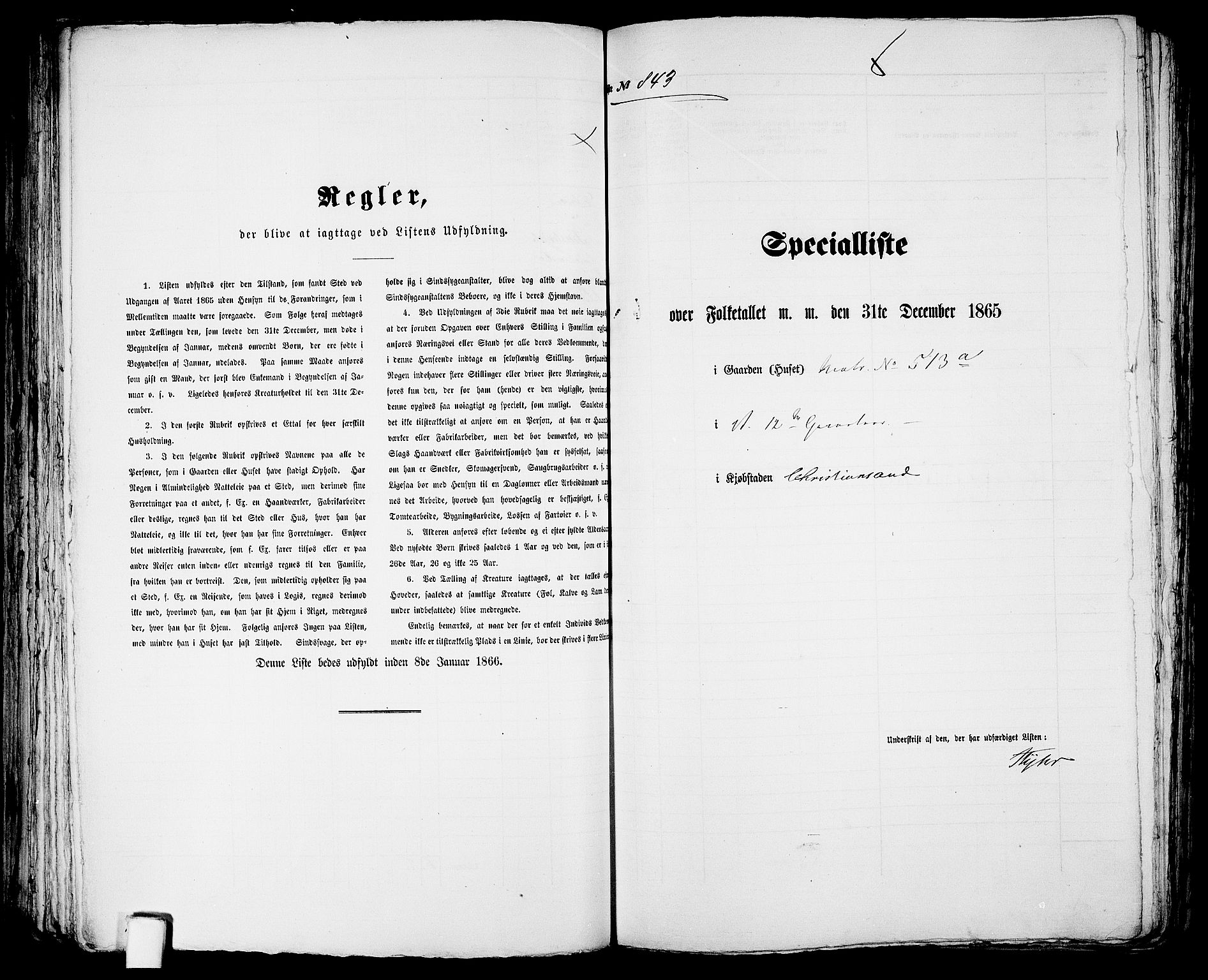 RA, 1865 census for Kristiansand, 1865, p. 1724