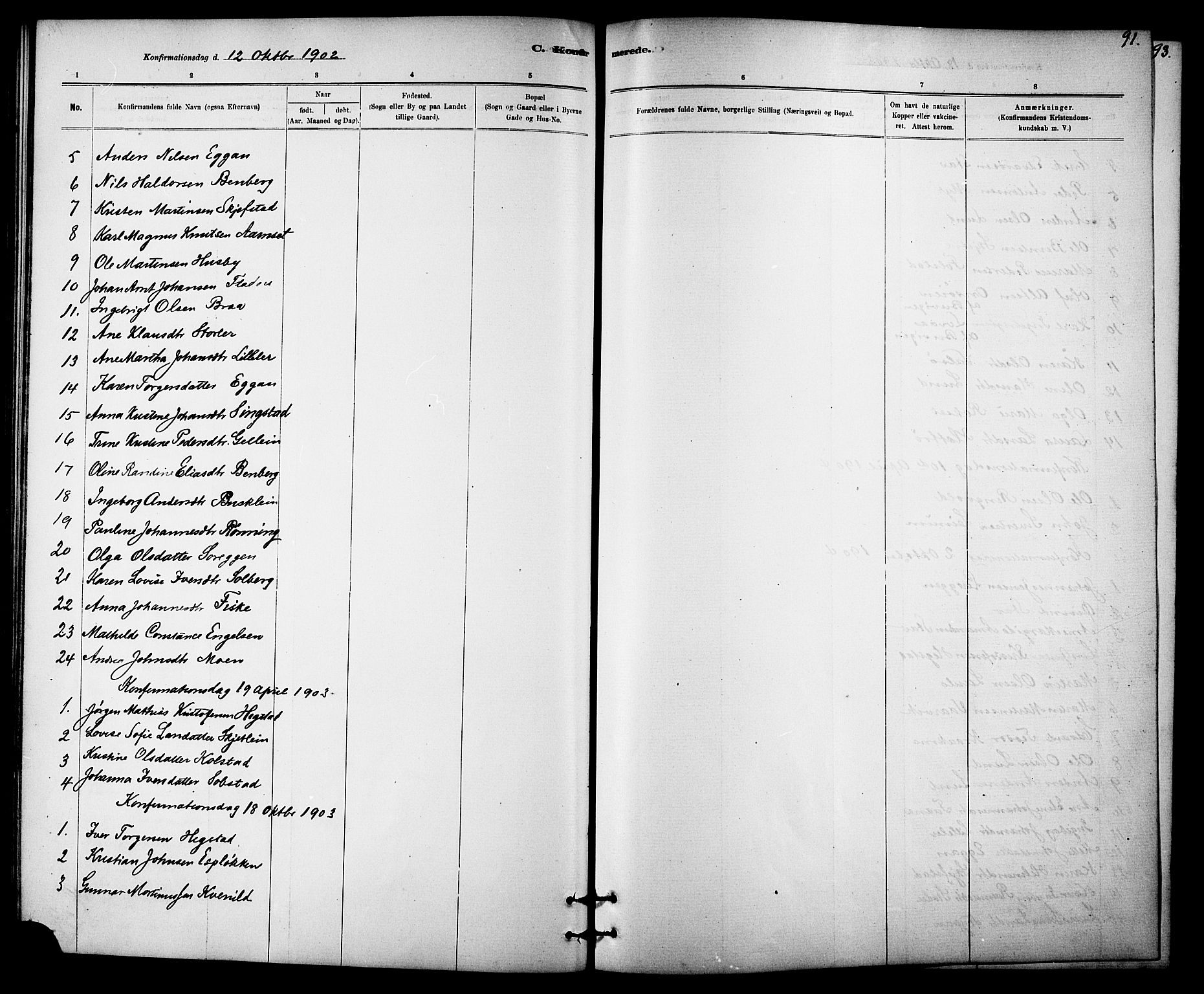 Ministerialprotokoller, klokkerbøker og fødselsregistre - Sør-Trøndelag, SAT/A-1456/613/L0395: Parish register (copy) no. 613C03, 1887-1909, p. 91