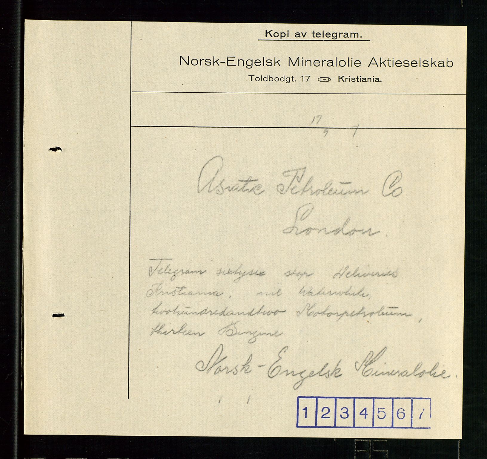 Pa 1521 - A/S Norske Shell, AV/SAST-A-101915/E/Ea/Eaa/L0001: Sjefskorrespondanse, 1917, p. 183