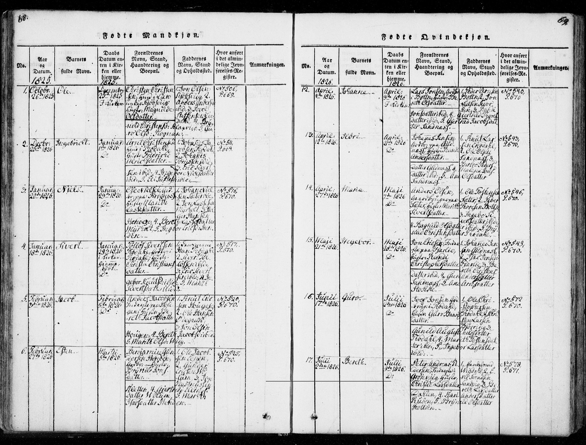 Ministerialprotokoller, klokkerbøker og fødselsregistre - Møre og Romsdal, AV/SAT-A-1454/578/L0903: Parish register (official) no. 578A02, 1819-1838, p. 68-69