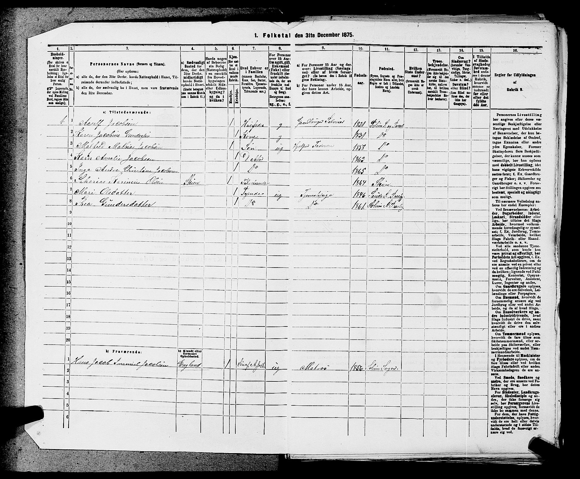 SAKO, 1875 census for 0818P Solum, 1875, p. 86