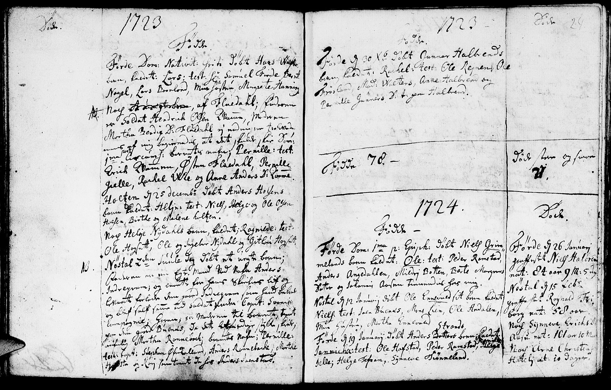 Førde sokneprestembete, SAB/A-79901/H/Haa/Haaa/L0001: Parish register (official) no. A 1, 1720-1727, p. 24