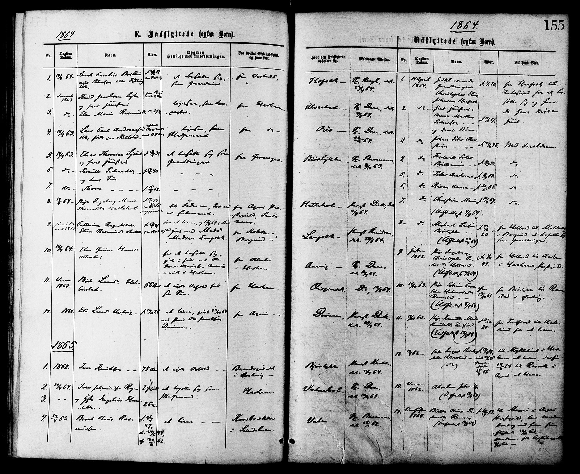 Ministerialprotokoller, klokkerbøker og fødselsregistre - Møre og Romsdal, SAT/A-1454/525/L0373: Parish register (official) no. 525A03, 1864-1879, p. 155