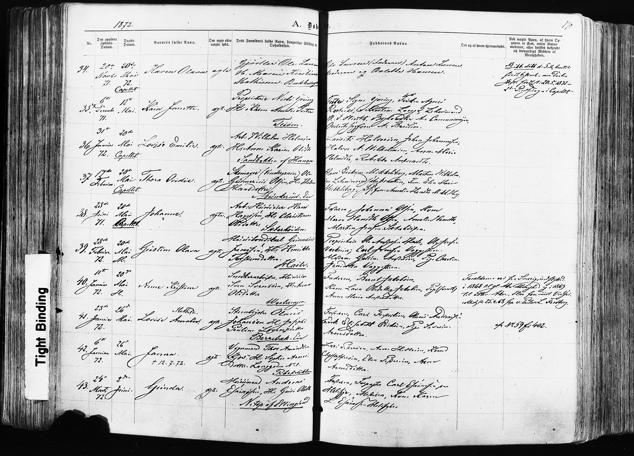 Østre Aker prestekontor Kirkebøker, AV/SAO-A-10840/F/Fa/L0003: Parish register (official) no. I 3, 1869-1875, p. 170