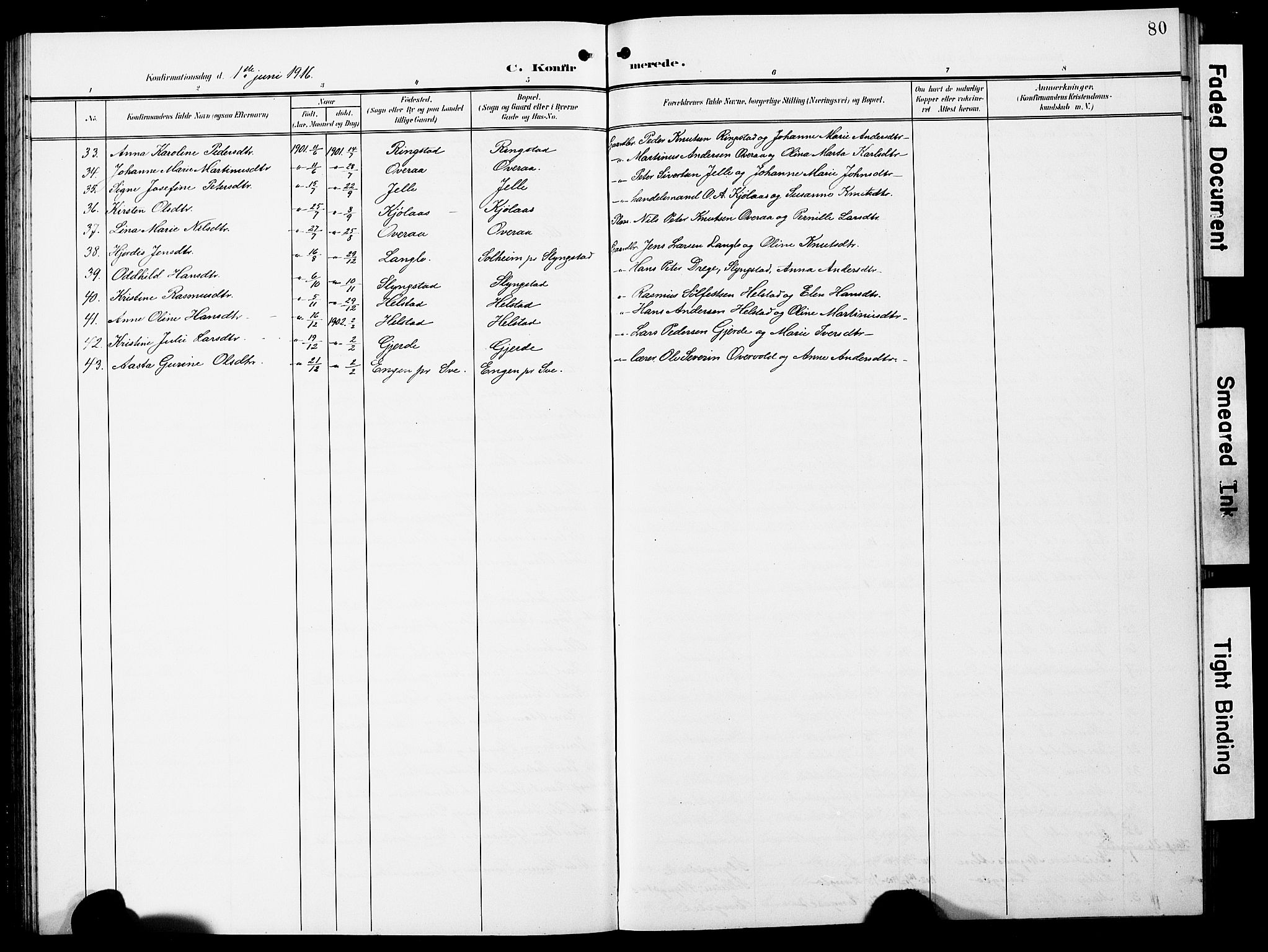 Ministerialprotokoller, klokkerbøker og fødselsregistre - Møre og Romsdal, SAT/A-1454/520/L0293: Parish register (copy) no. 520C05, 1902-1923, p. 80