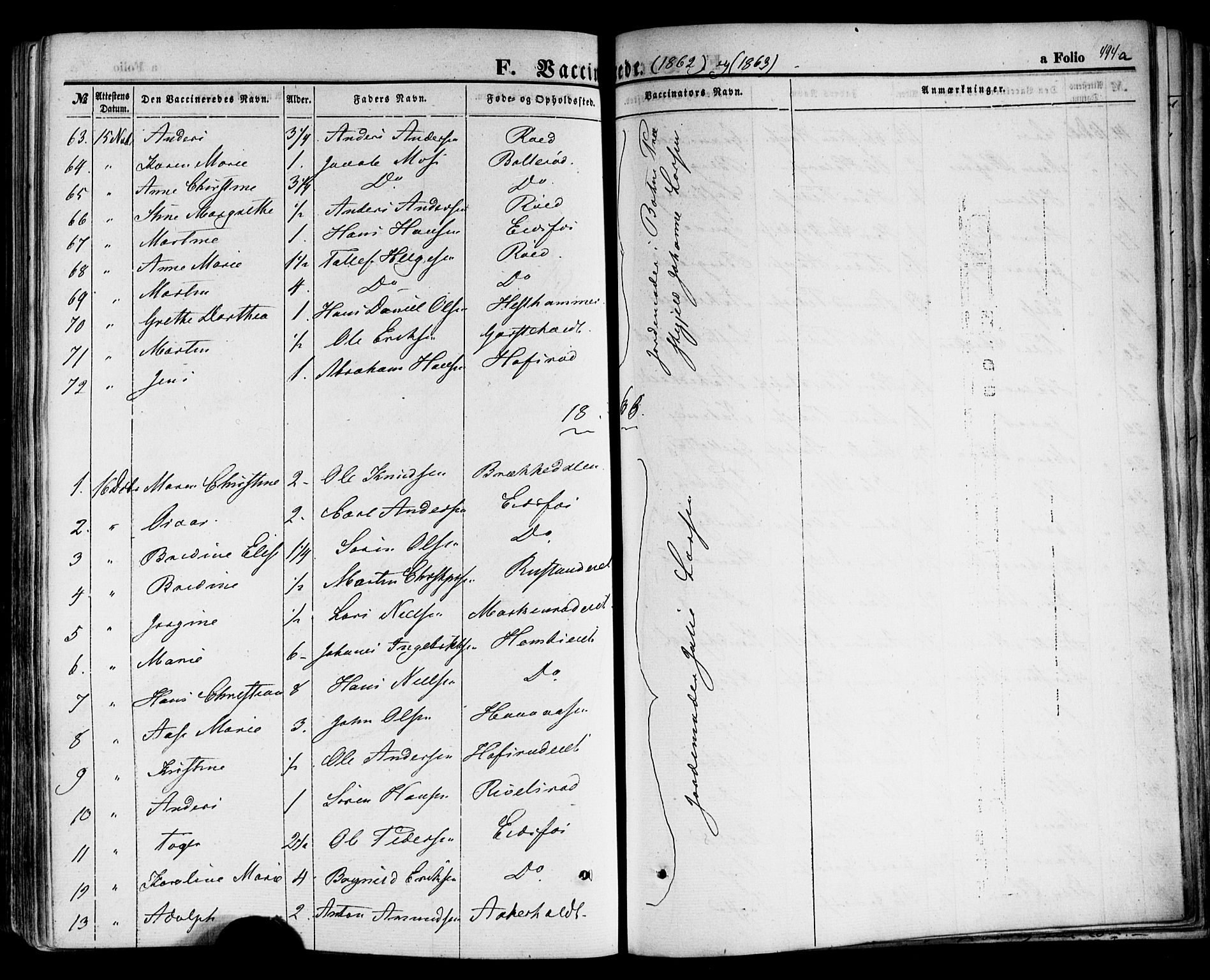Hof kirkebøker, SAKO/A-64/F/Fa/L0006: Parish register (official) no. I 6, 1851-1877, p. 494
