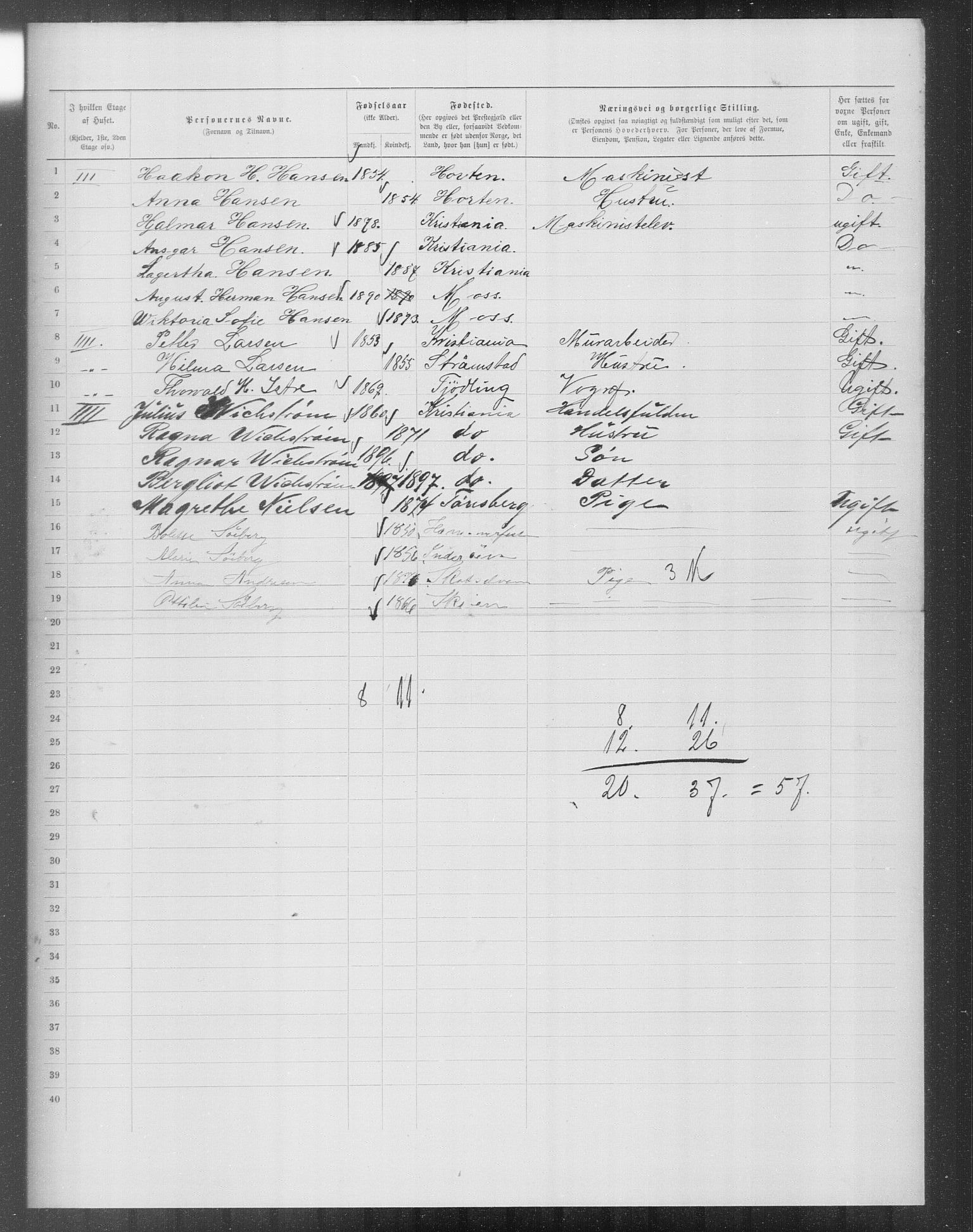 OBA, Municipal Census 1899 for Kristiania, 1899, p. 12155