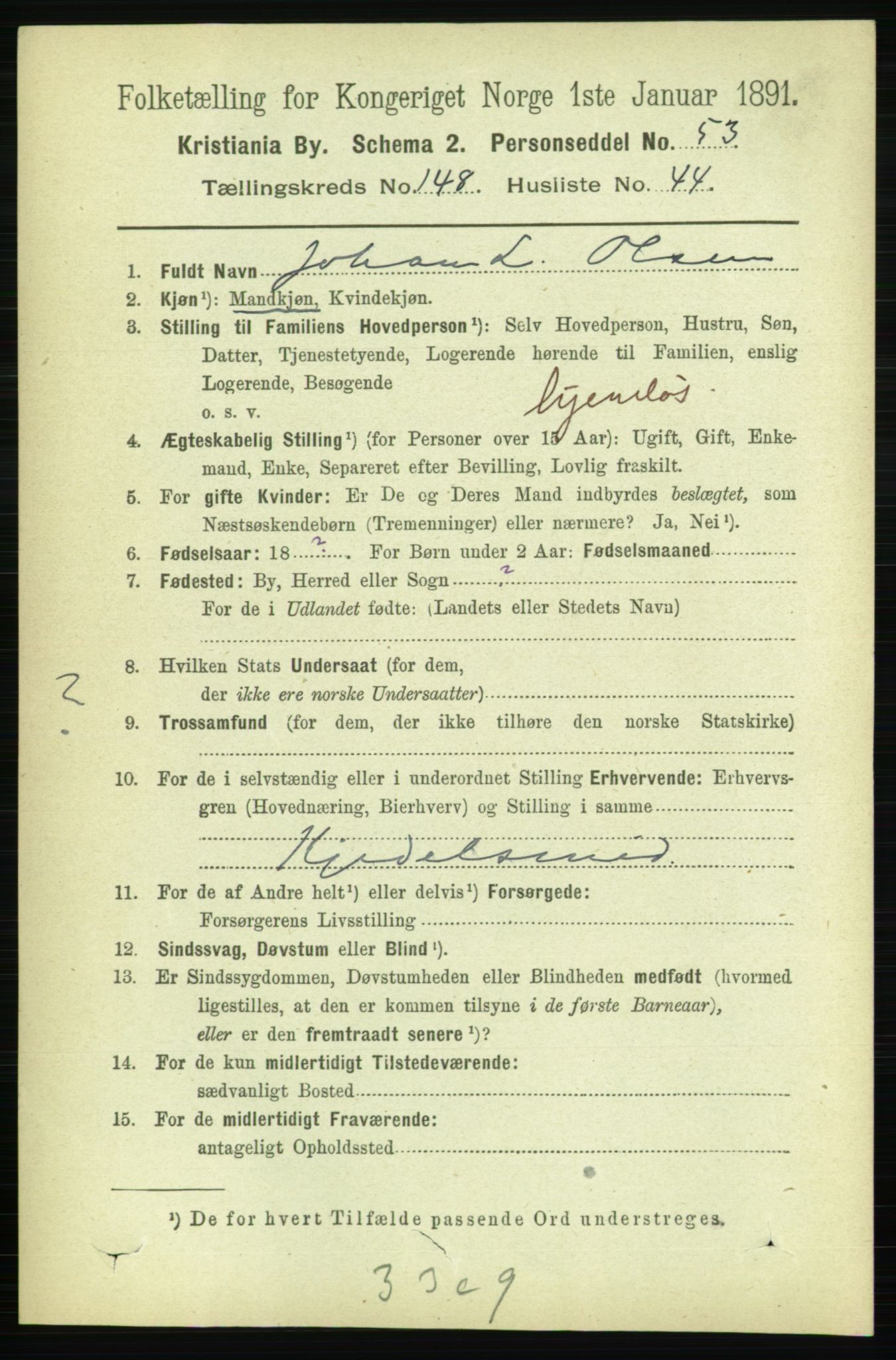 RA, 1891 census for 0301 Kristiania, 1891, p. 83089