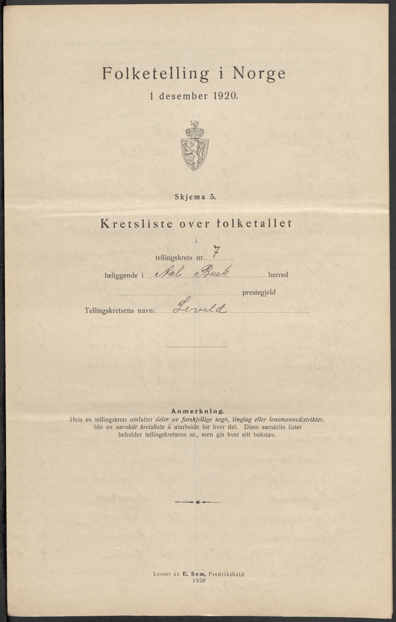 SAKO, 1920 census for Ål, 1920, p. 23