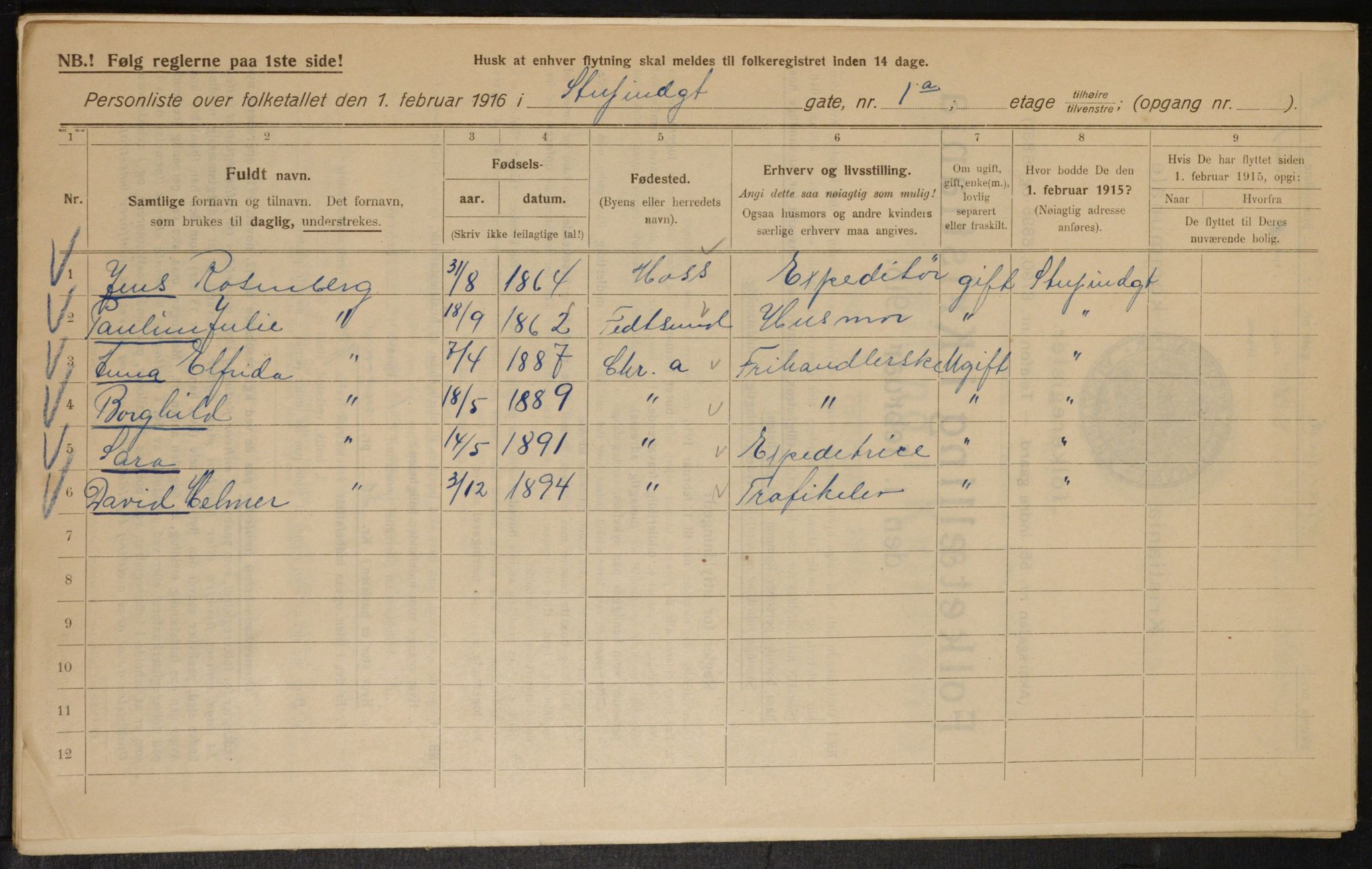 OBA, Municipal Census 1916 for Kristiania, 1916, p. 107288