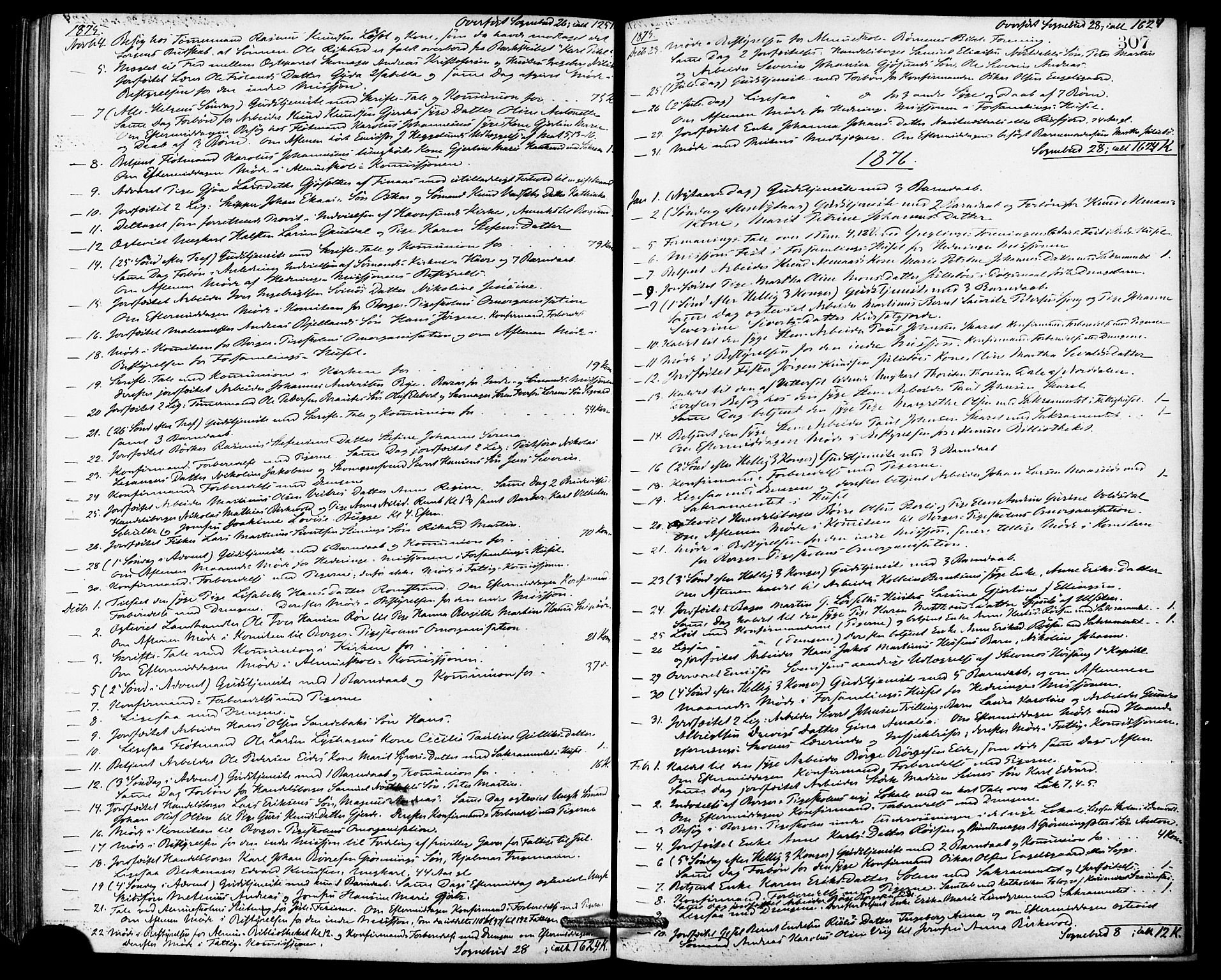 Ministerialprotokoller, klokkerbøker og fødselsregistre - Møre og Romsdal, AV/SAT-A-1454/529/L0453: Parish register (official) no. 529A03, 1872-1877, p. 307