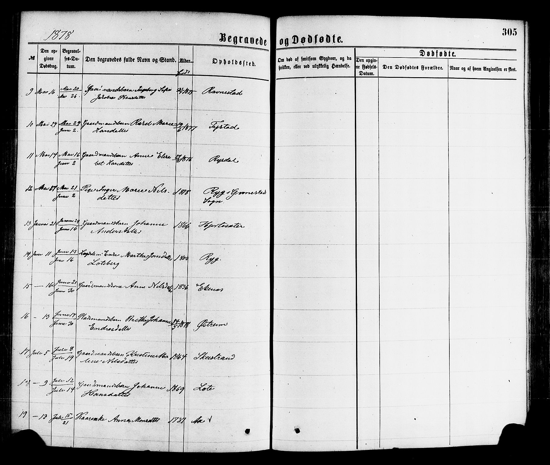 Gloppen sokneprestembete, SAB/A-80101/H/Haa/Haaa/L0010: Parish register (official) no. A 10, 1871-1884, p. 305