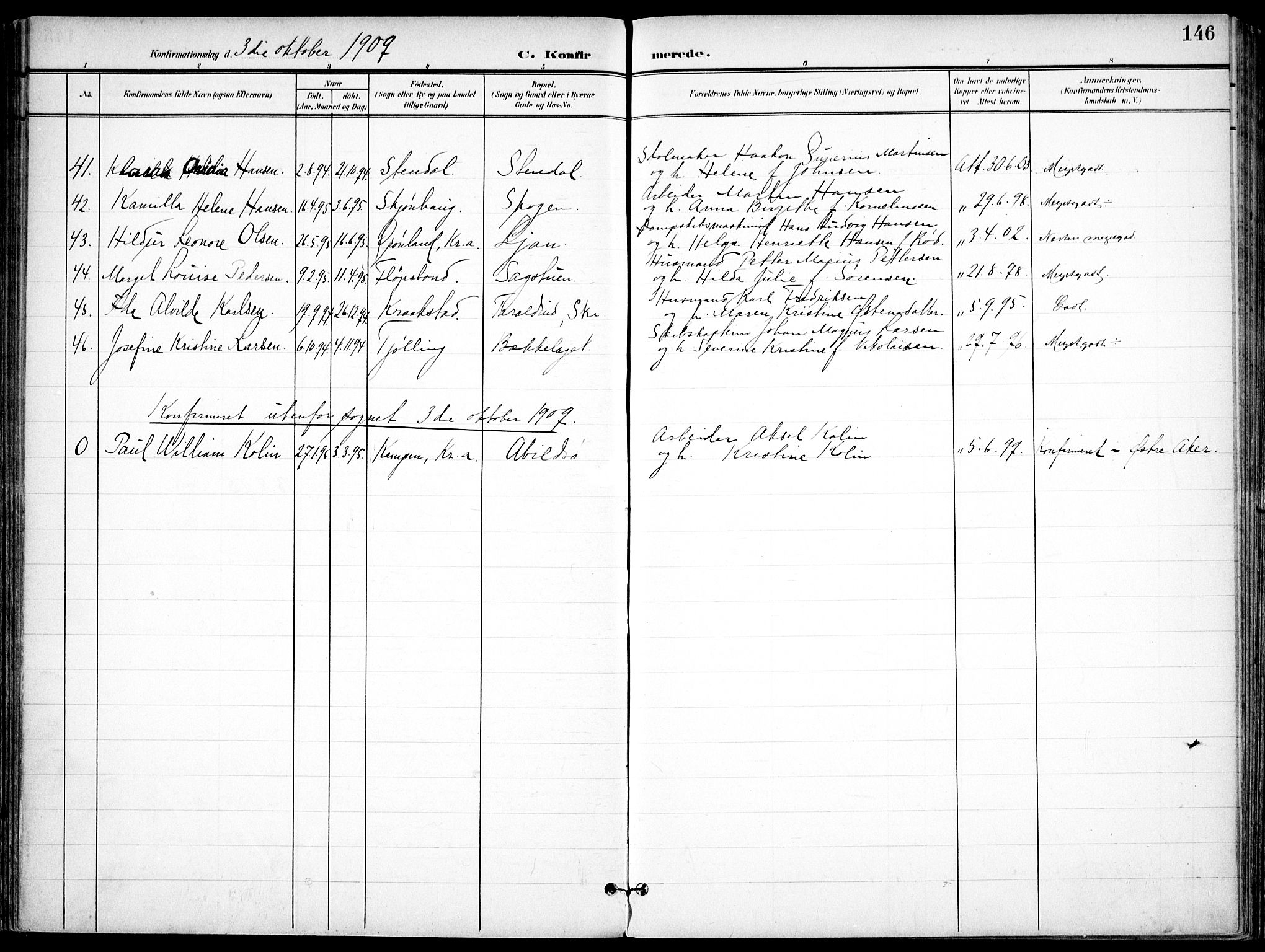Nordstrand prestekontor Kirkebøker, SAO/A-10362a/F/Fa/L0001: Parish register (official) no. I 1, 1900-1914, p. 146