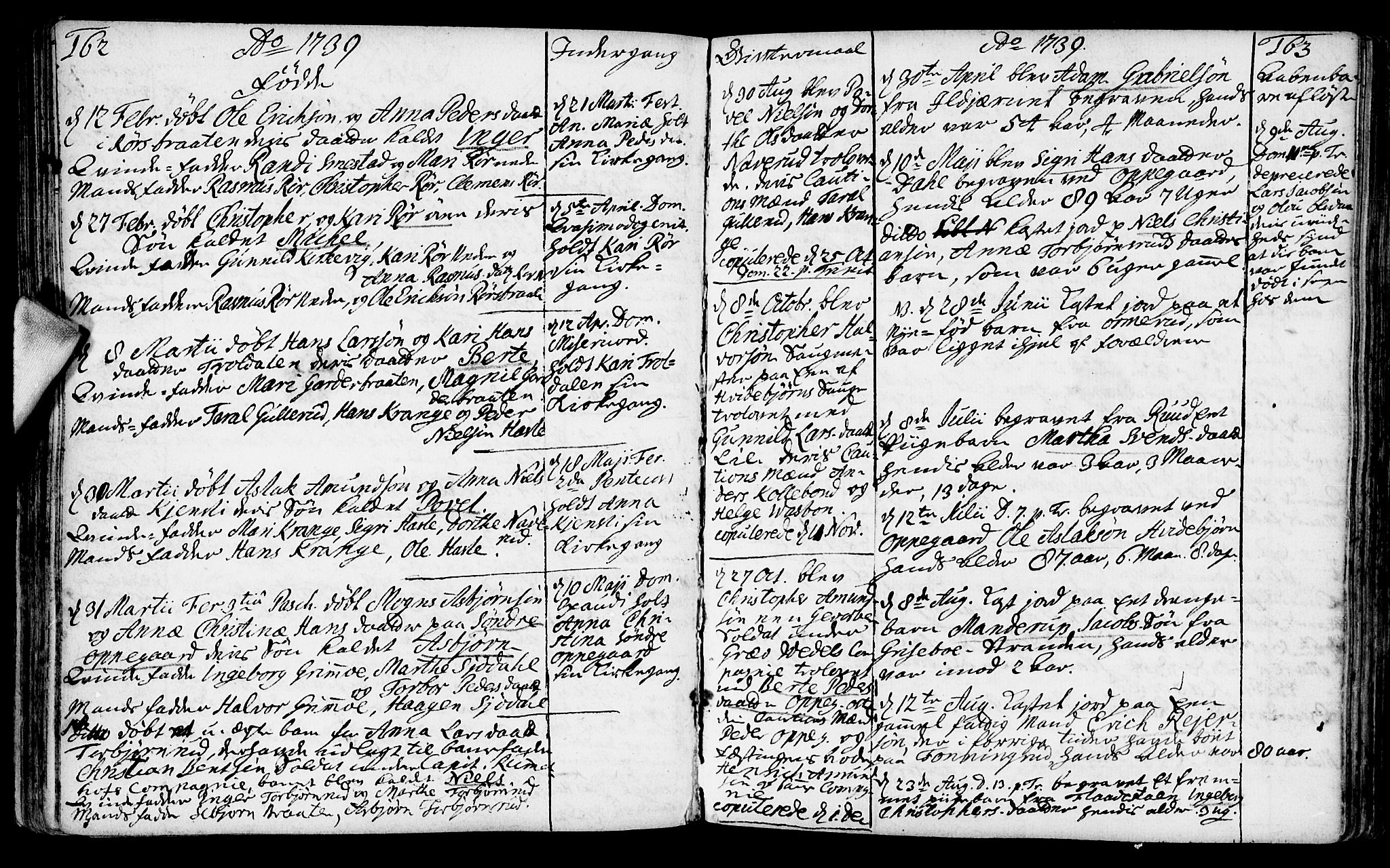 Nesodden prestekontor Kirkebøker, SAO/A-10013/F/Fa/L0001: Parish register (official) no. I 1, 1709-1749, p. 162-163