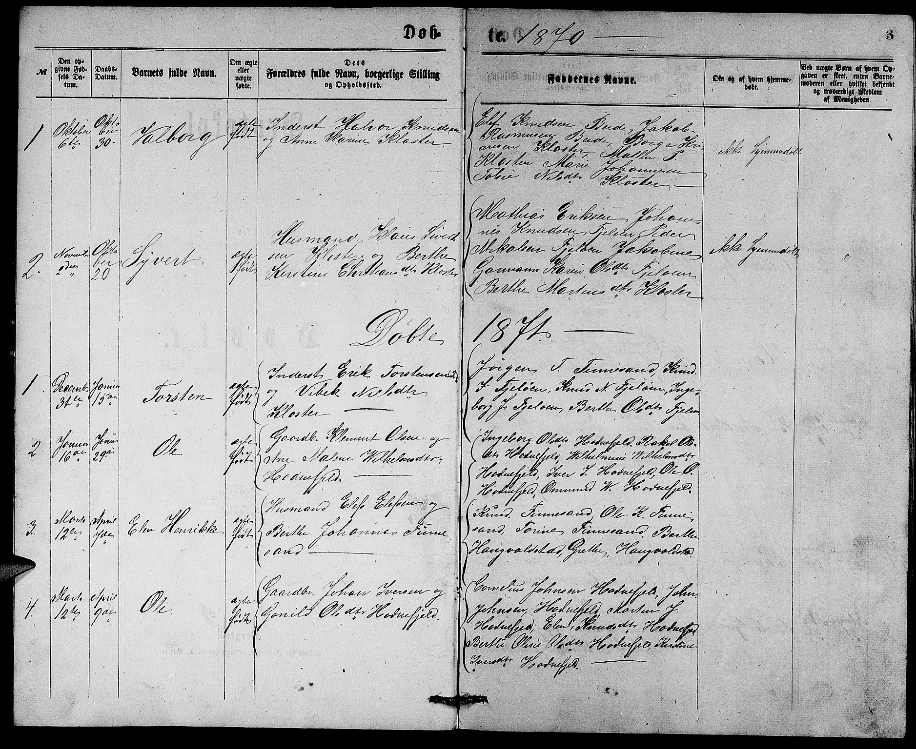 Rennesøy sokneprestkontor, SAST/A -101827/H/Ha/Hab/L0004: Parish register (copy) no. B 4, 1870-1889, p. 3