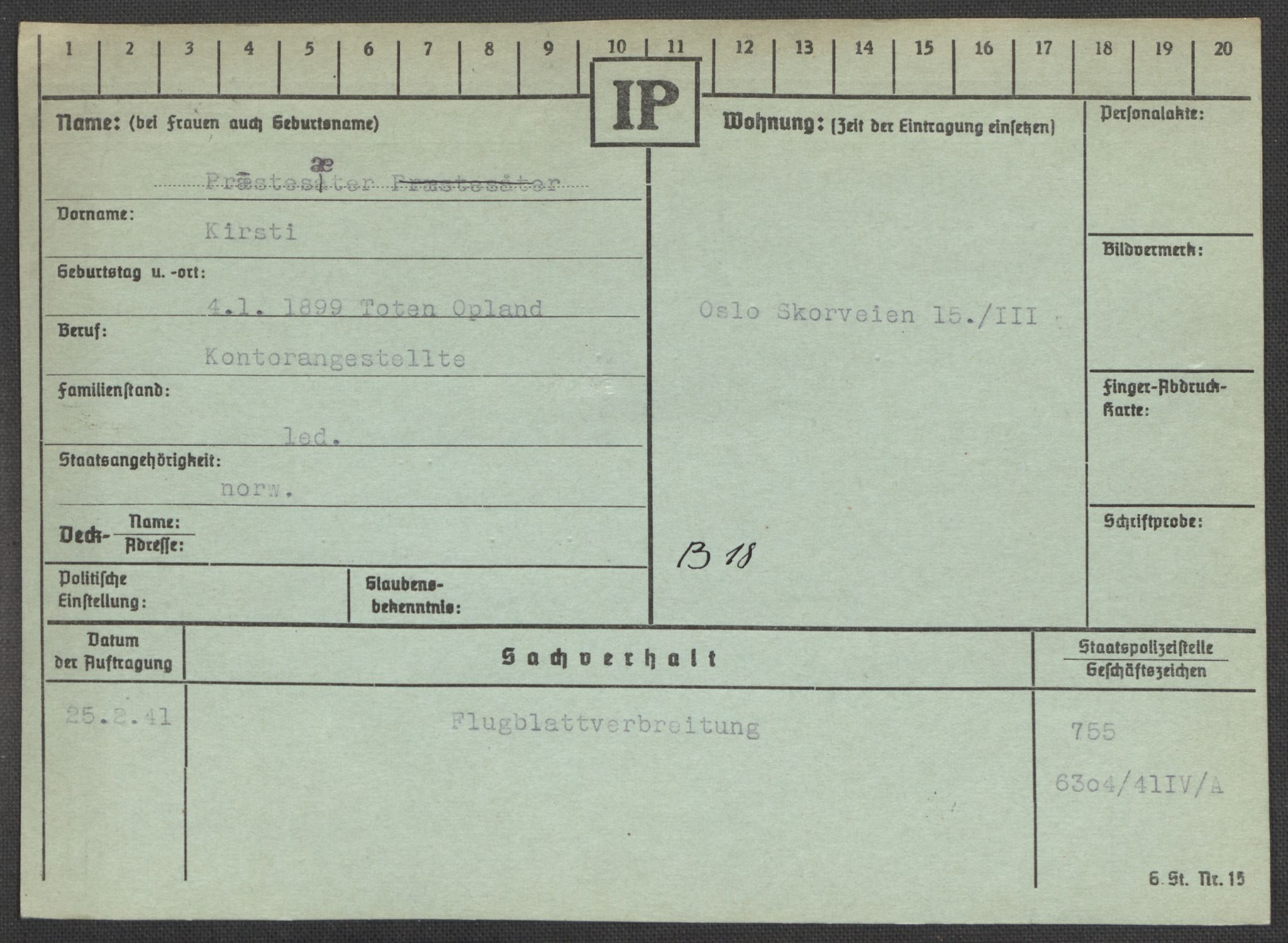 Befehlshaber der Sicherheitspolizei und des SD, AV/RA-RAFA-5969/E/Ea/Eaa/L0008: Register over norske fanger i Møllergata 19: Oelze-Ru, 1940-1945, p. 970