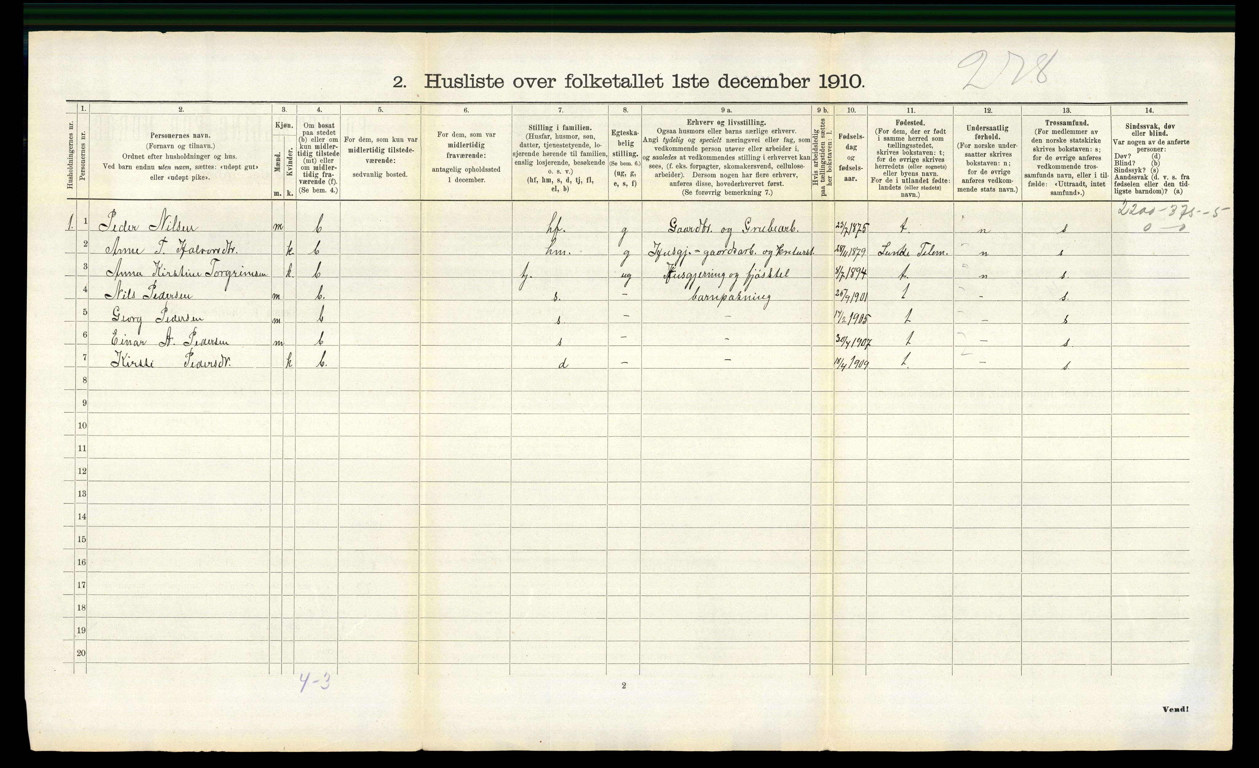 RA, 1910 census for Holla, 1910, p. 172