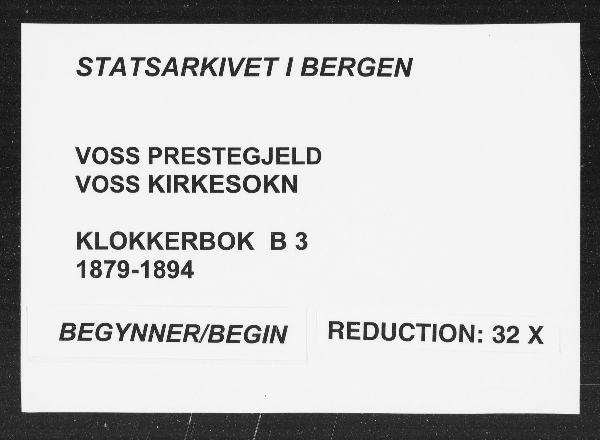 Voss sokneprestembete, AV/SAB-A-79001/H/Hab: Parish register (copy) no. B 3, 1879-1894