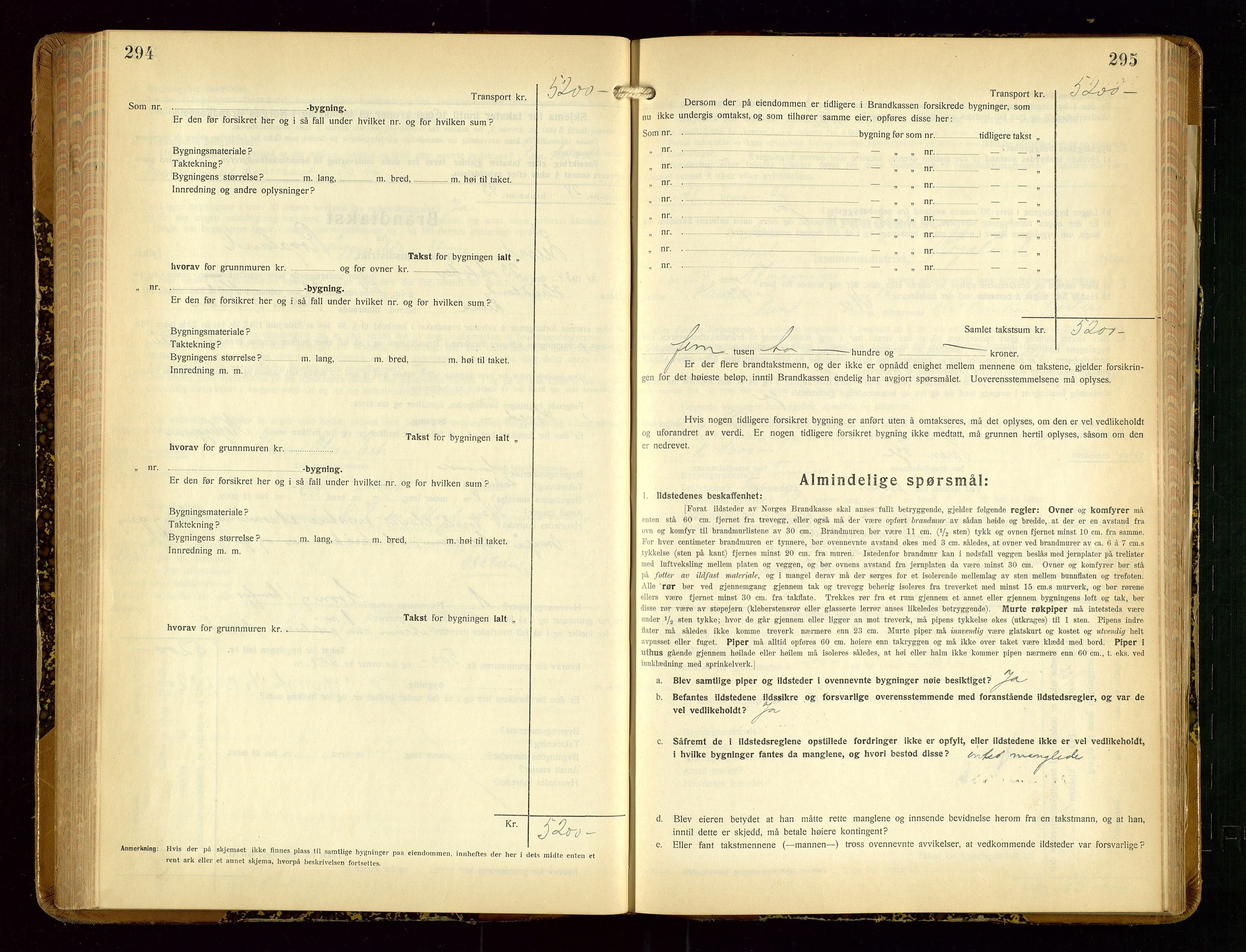 Lund lensmannskontor, AV/SAST-A-100303/Gob/L0005: "Brandtakstprotokoll", 1929-1938, p. 294-295