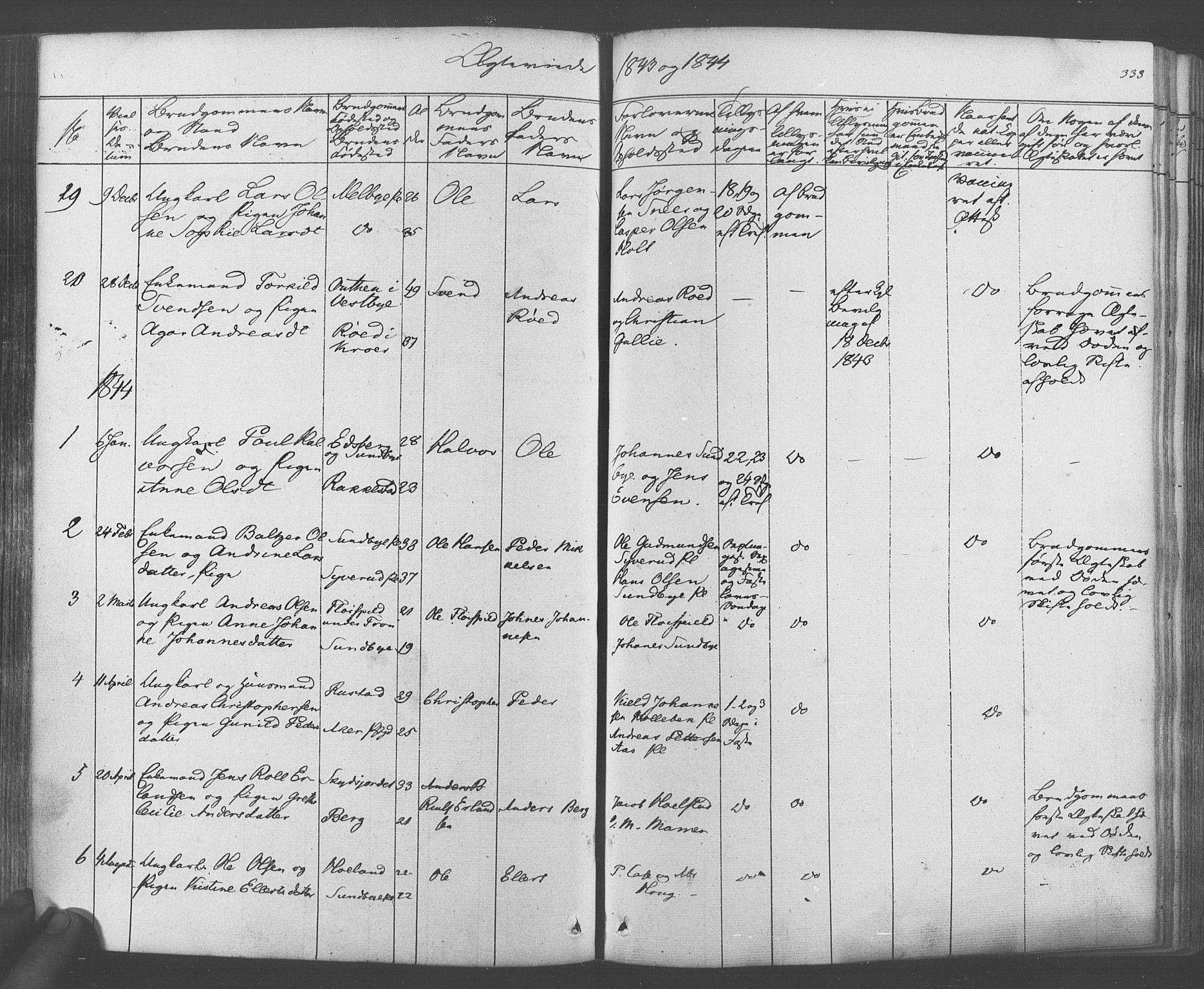 Ås prestekontor Kirkebøker, AV/SAO-A-10894/F/Fa/L0006: Parish register (official) no. I 6, 1841-1853, p. 332-333